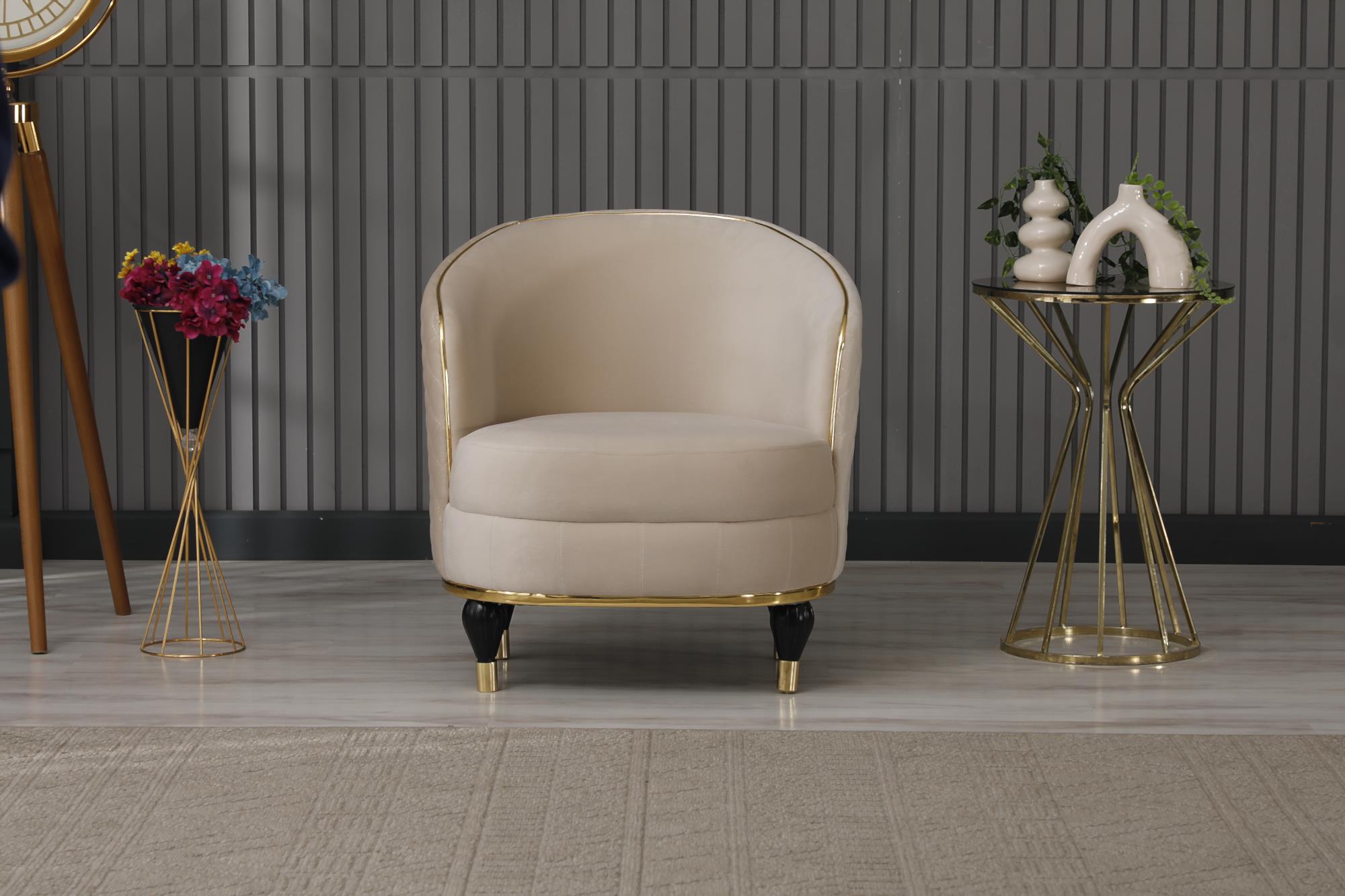 Toronto 3-pieces (Sofa & Loveseat & Chair) Livingroom Set Cream
