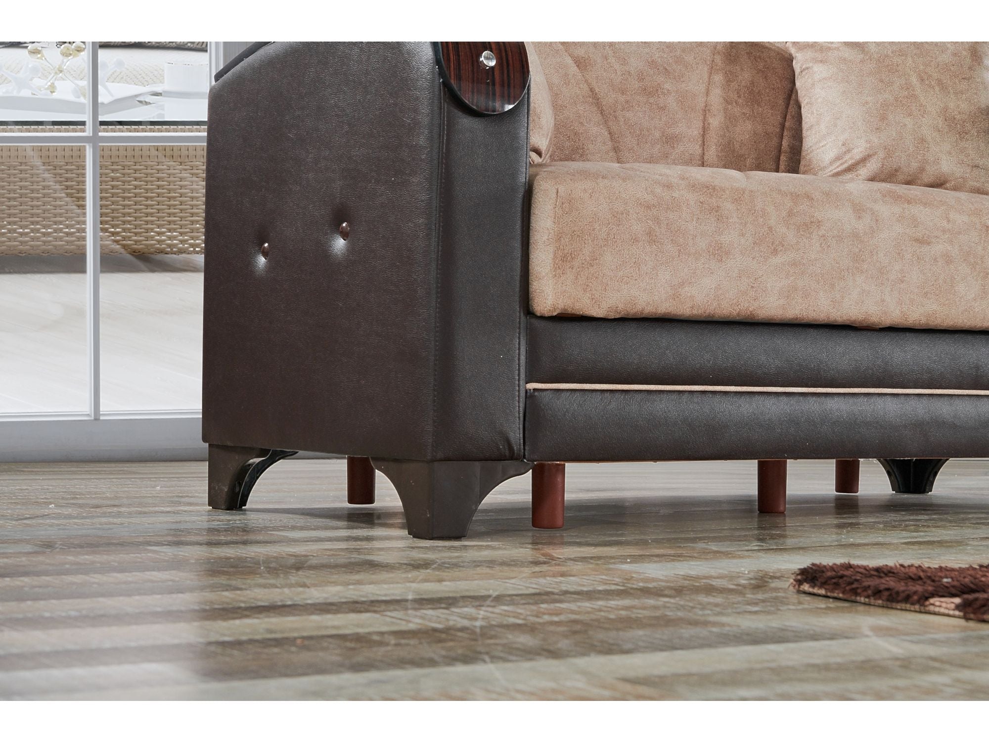 Senem Convertible Loveseat Light Brown