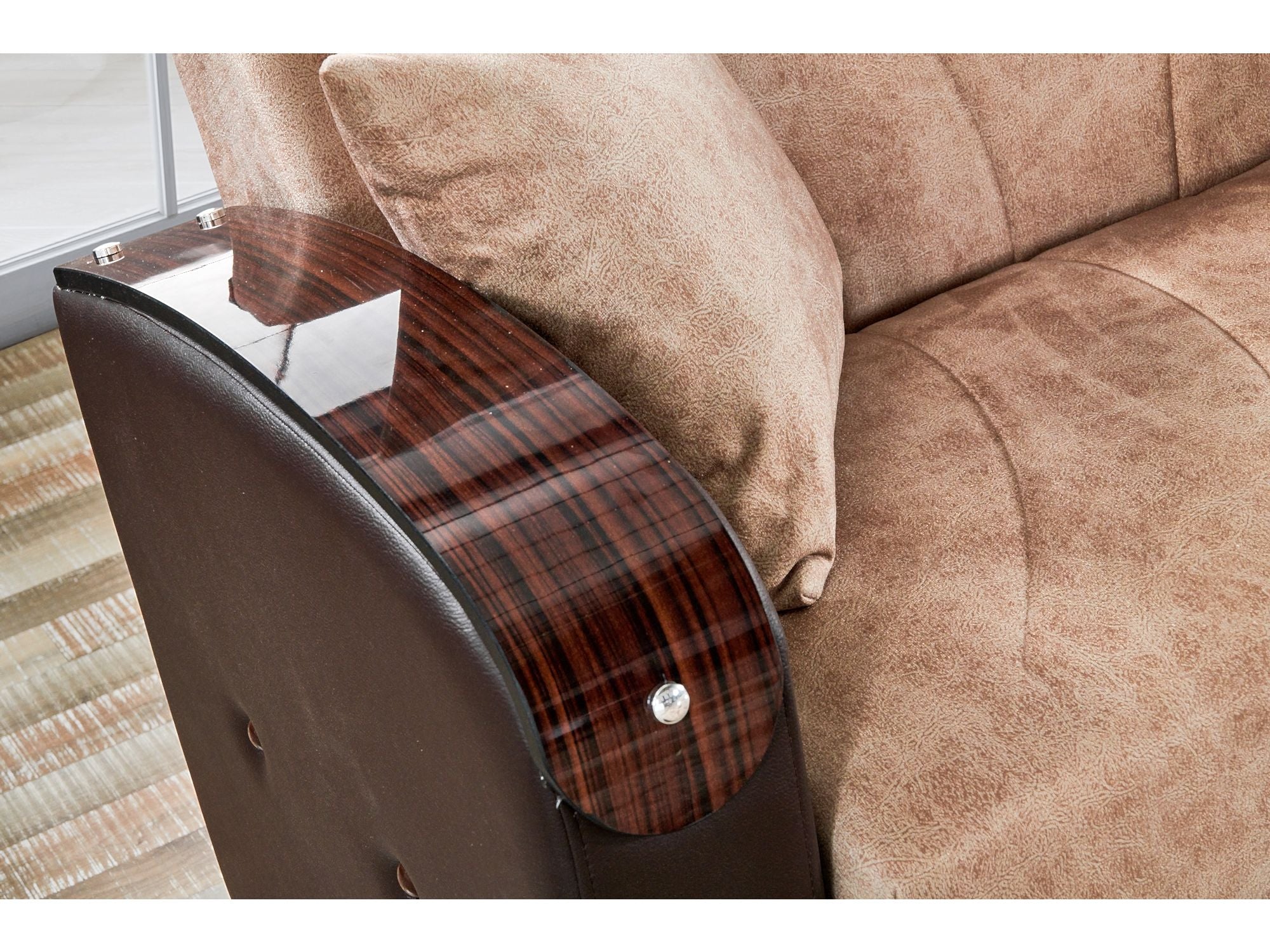 Senem Convertible Loveseat Light Brown