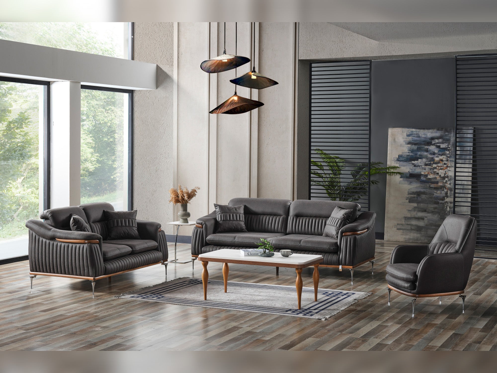 Ahsen 3-pieces (Sofa & Loveseat & Chair) Livingroom