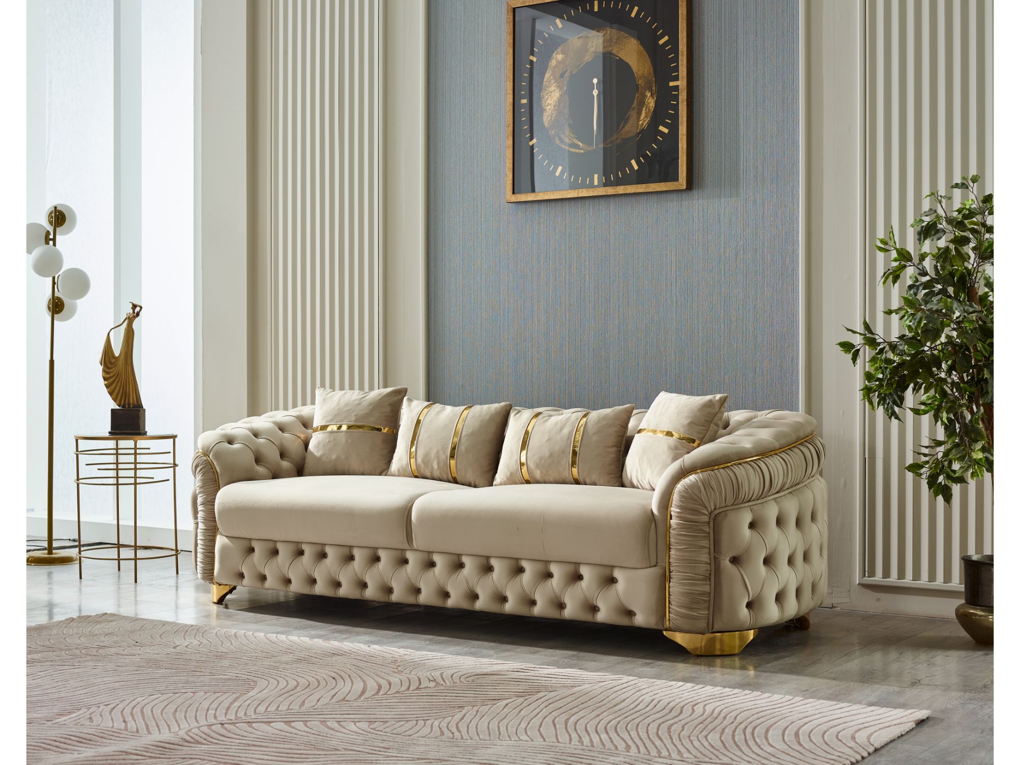 Arizona 3-pieces (Sofa & Loveseat & Chair) Livingroom Set Beige
