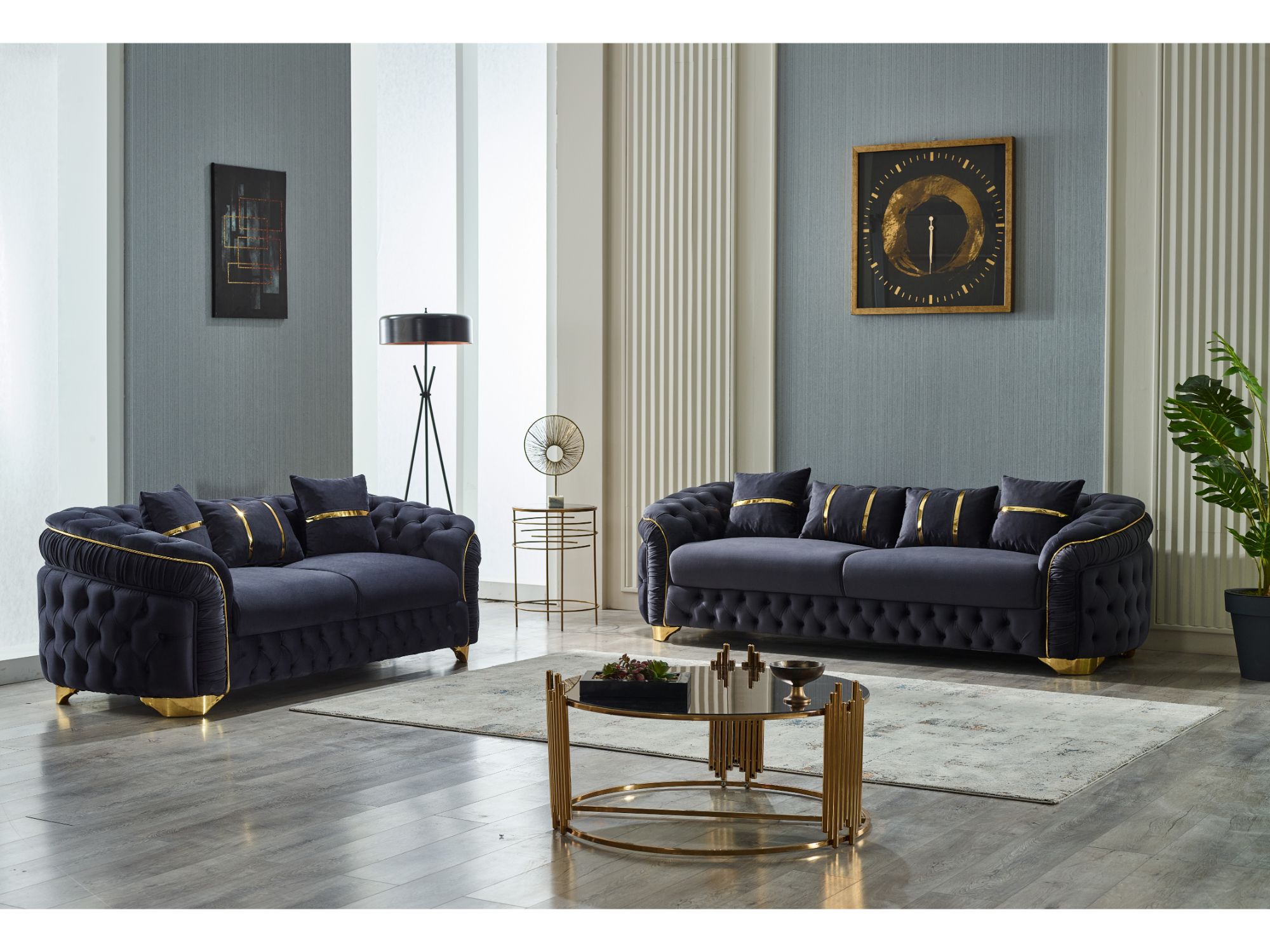 Arizona 3-pieces (Sofa & Loveseat & Chair) Livingroom Set Anthracite