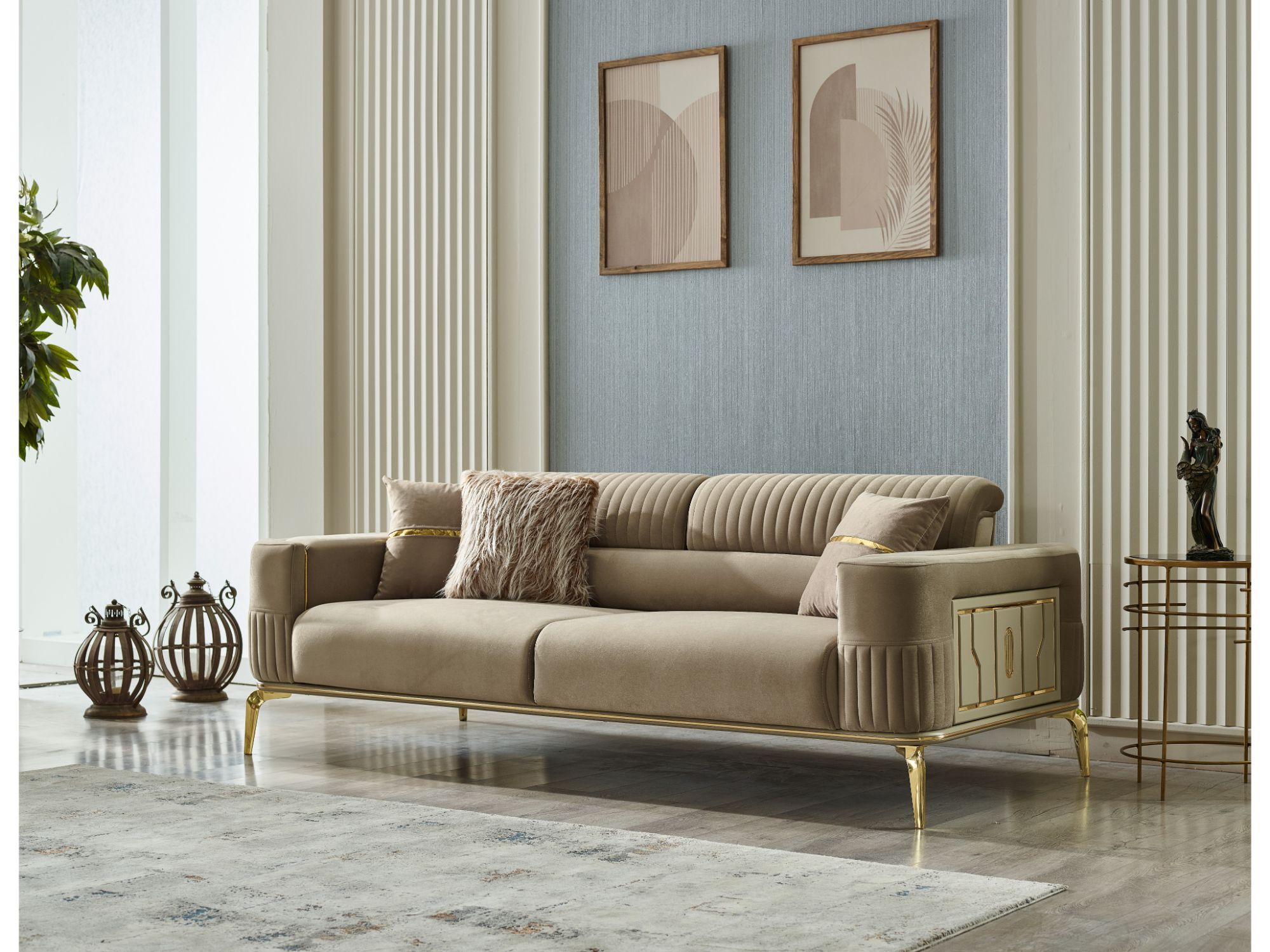 Armoni 3-pieces (Sofa & Loveseat & Chair) Livingroom Set Beige
