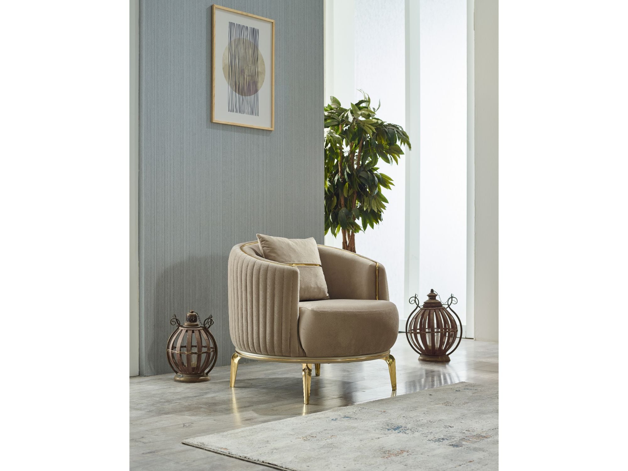 Armoni 3-pieces (Sofa & Loveseat & Chair) Livingroom Set Beige