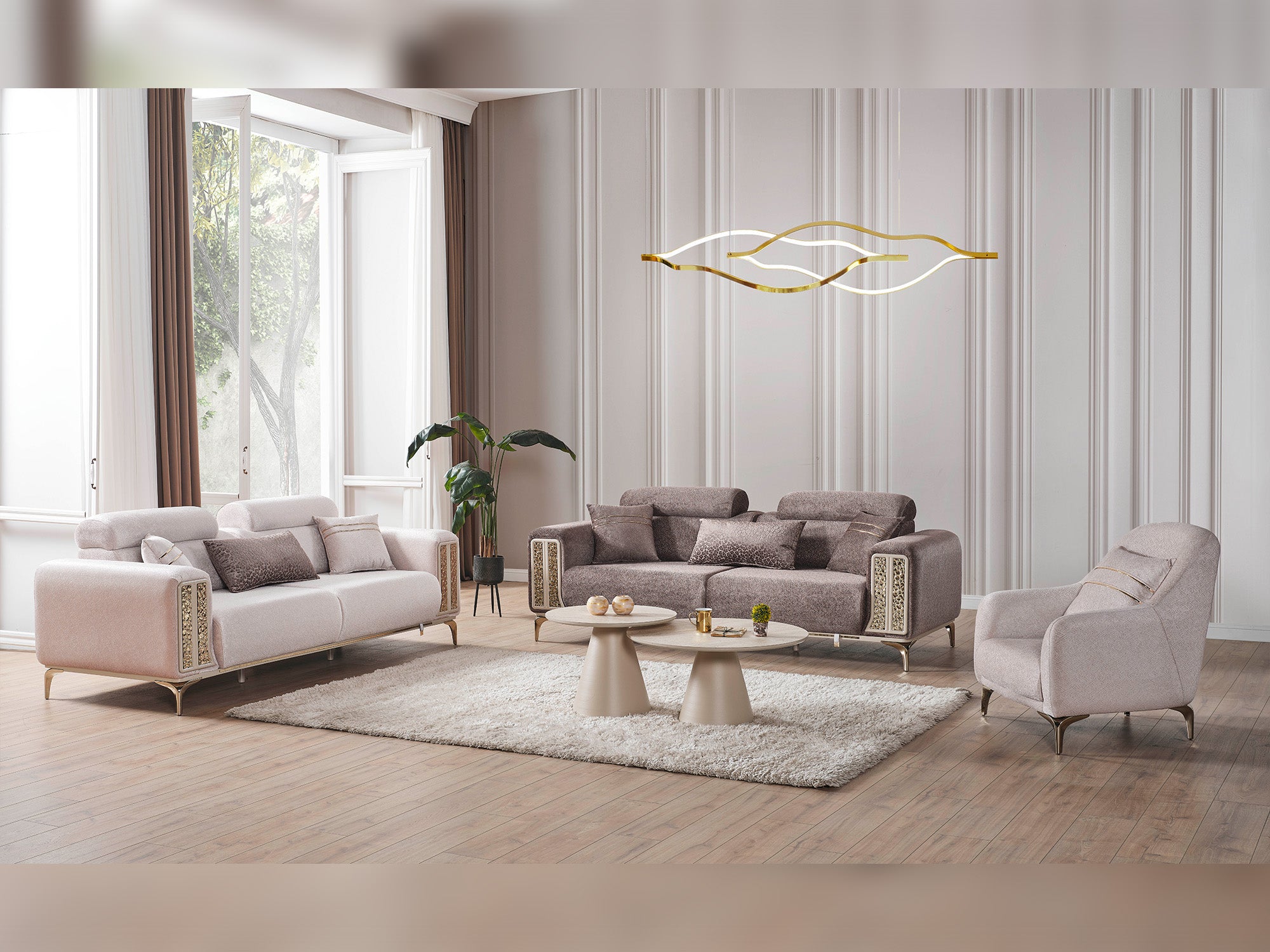 Armoni Elf 3-pieces (Sofa & Loveseat & Chair) Livingroom