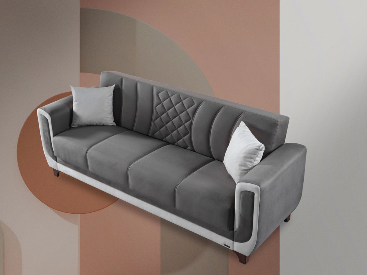 Berre Convertible Sofa Grey