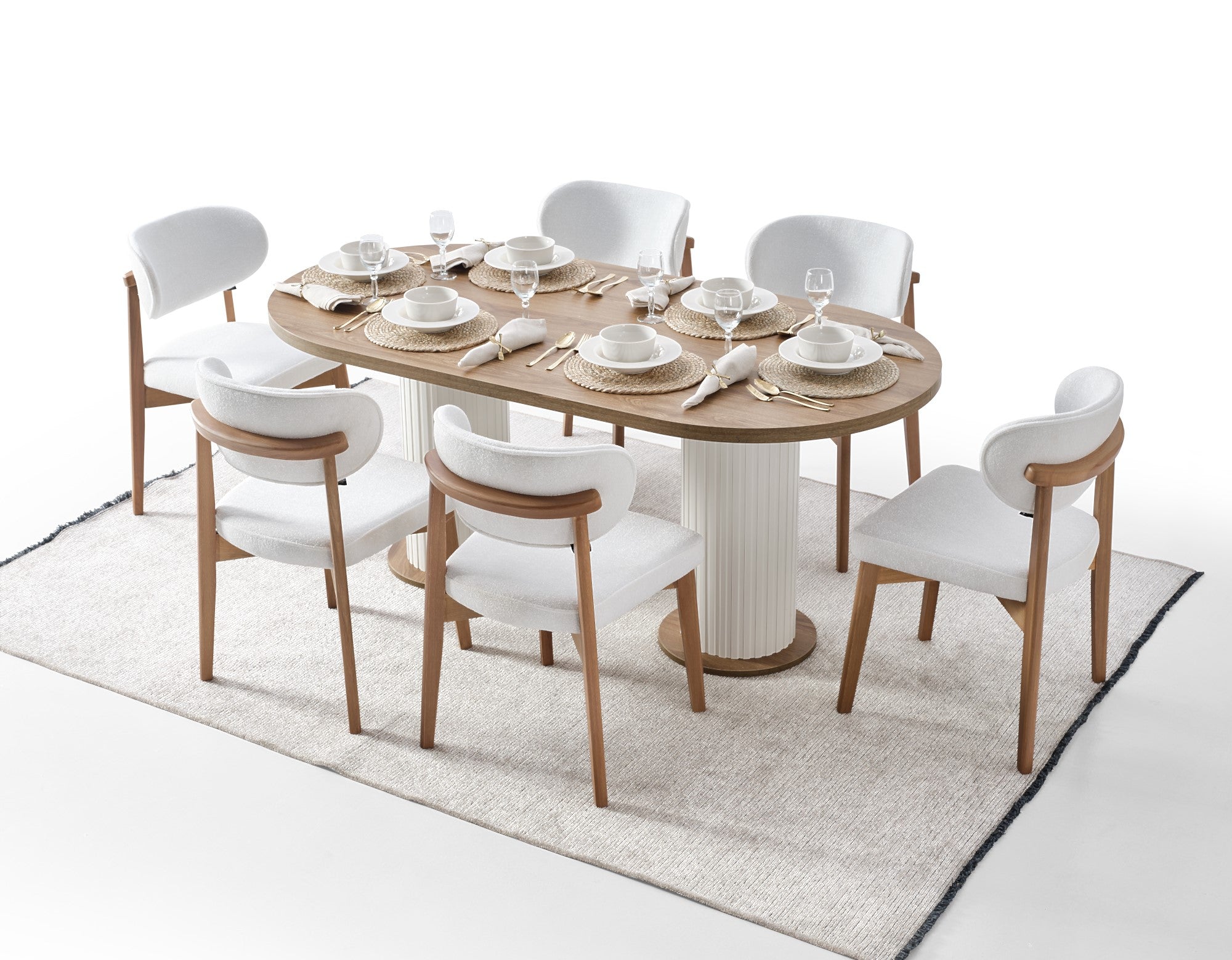 Bohem Diningroom (Consol With Mirror & Dining Table & 6 Dining Chair)