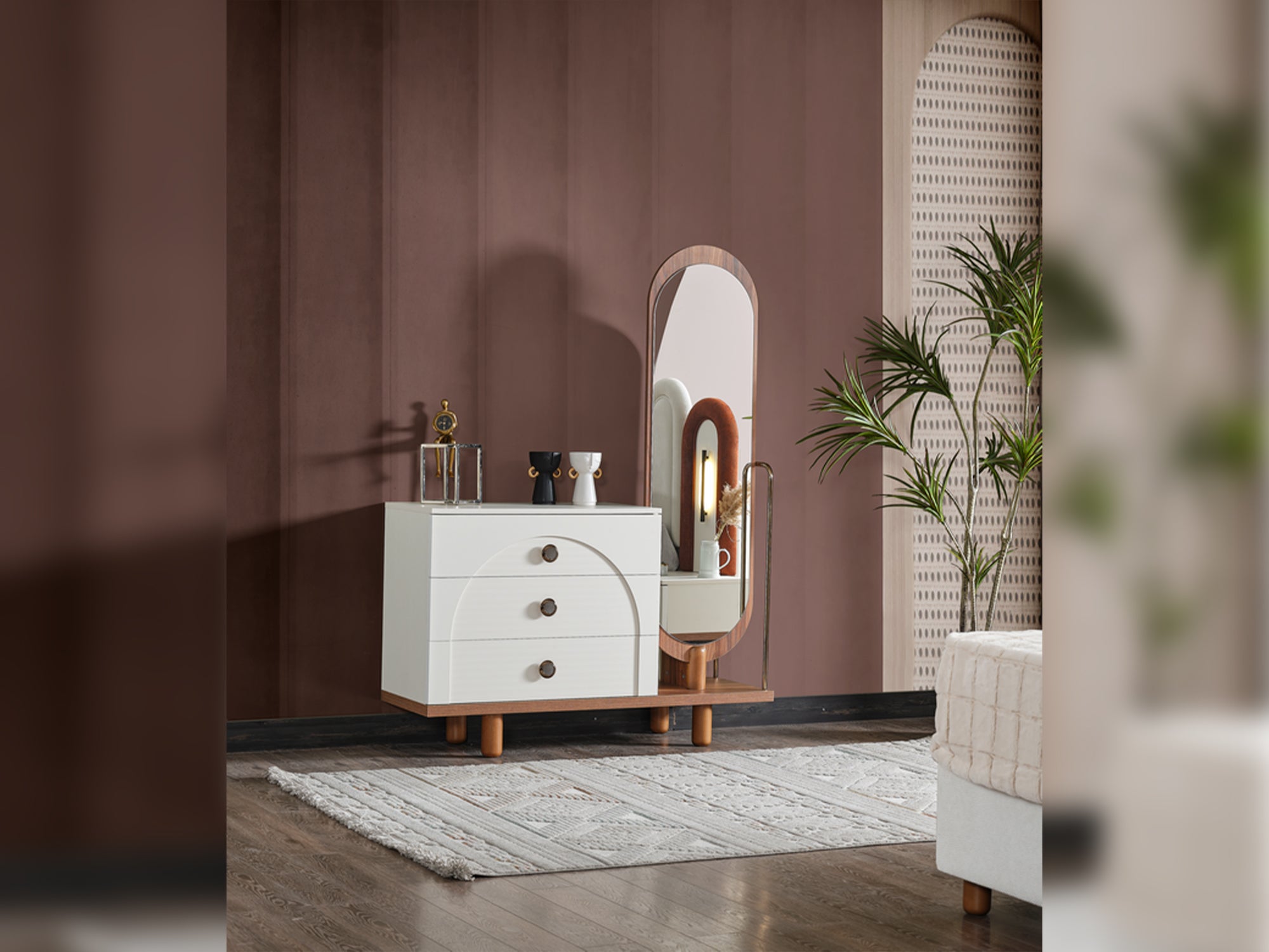 Bahama Dresser With Mirror & Ottoman