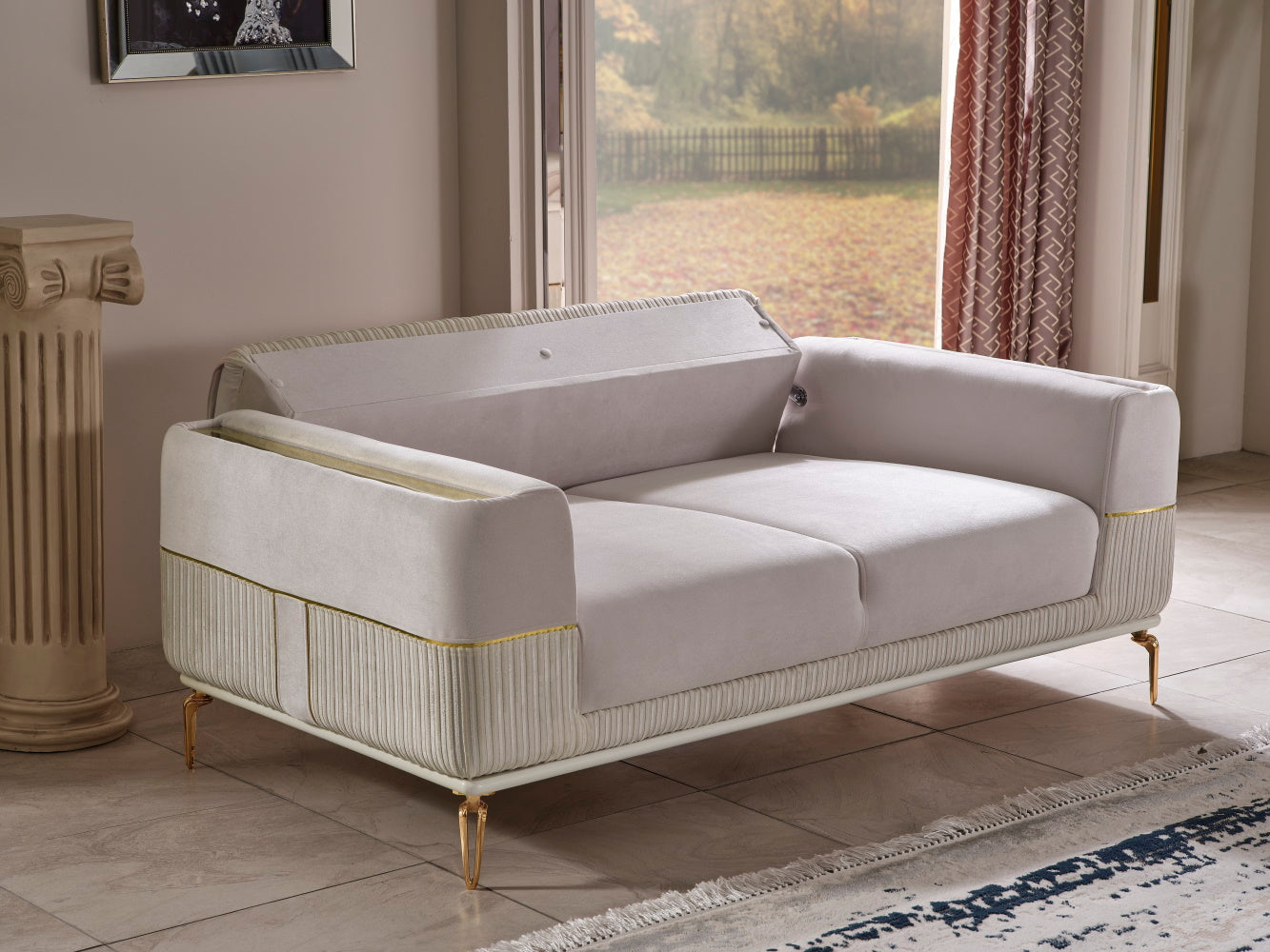 Berlin 3-pieces (Sofa & Loveseat & Chair)Livingroom Set Beige
