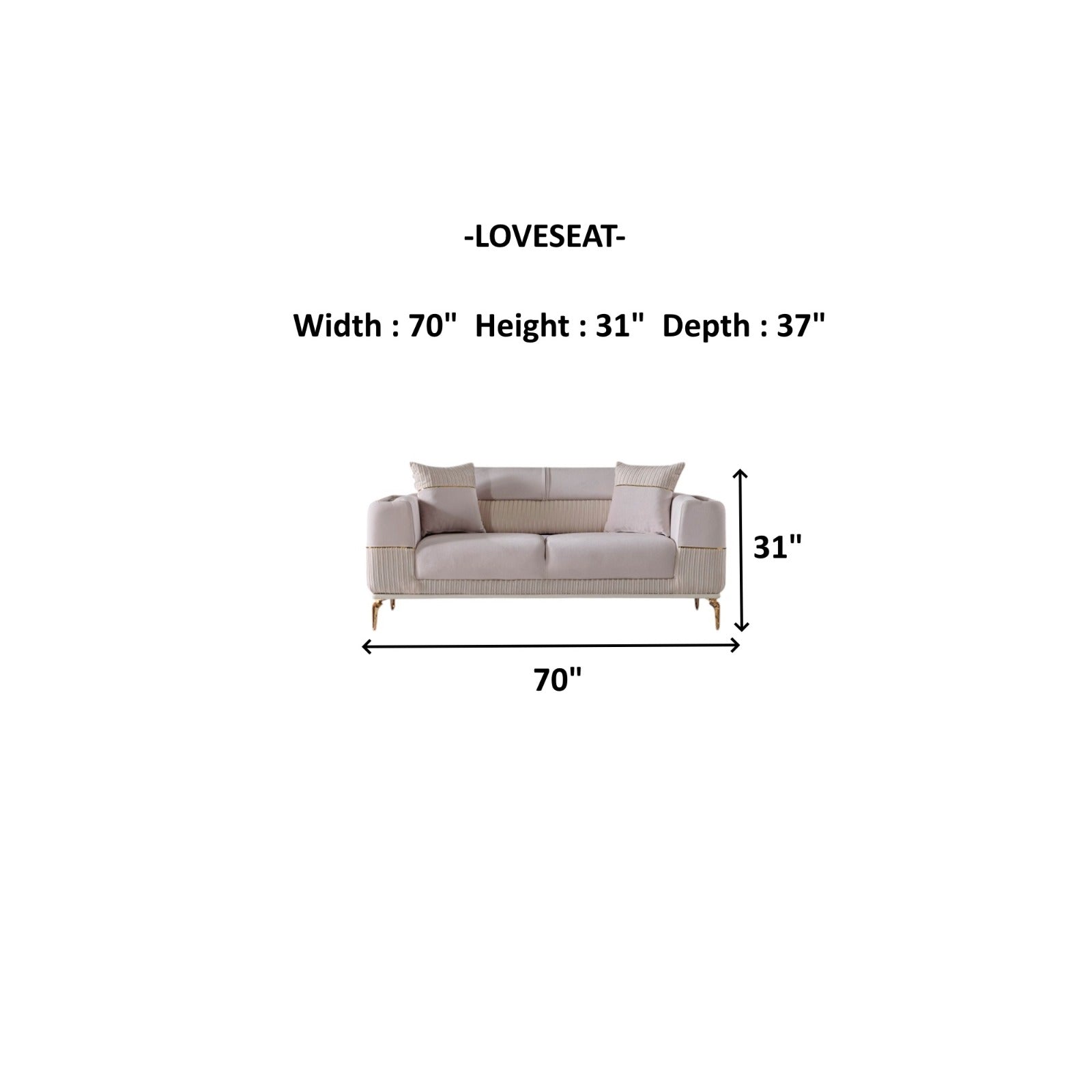 Berlin 3-pieces (Sofa & Loveseat & Chair)Livingroom Set Beige