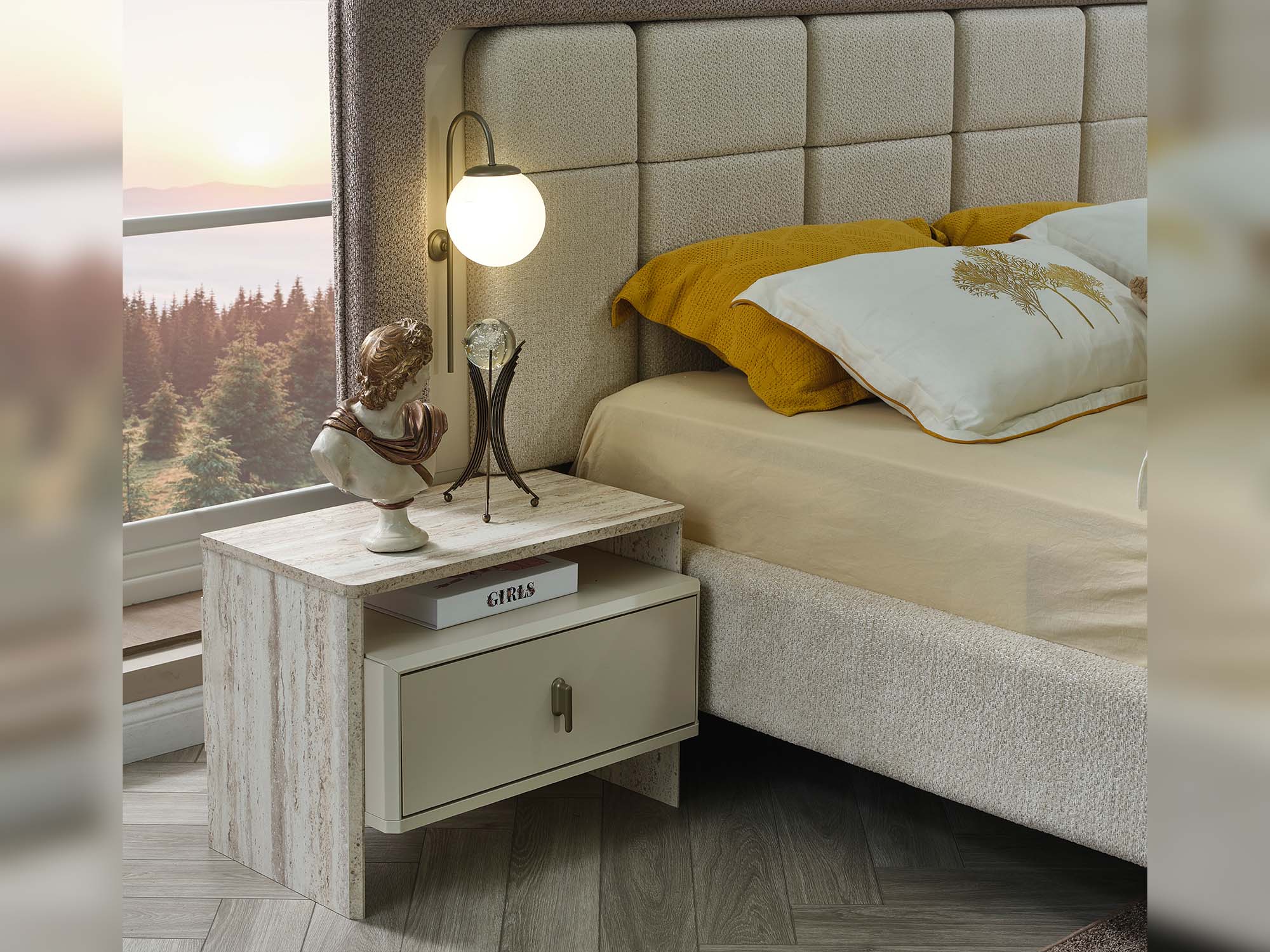 Bern Bedroom (Queen Frame With Headboard & Dresser With Mirror & 2 Nightstand)