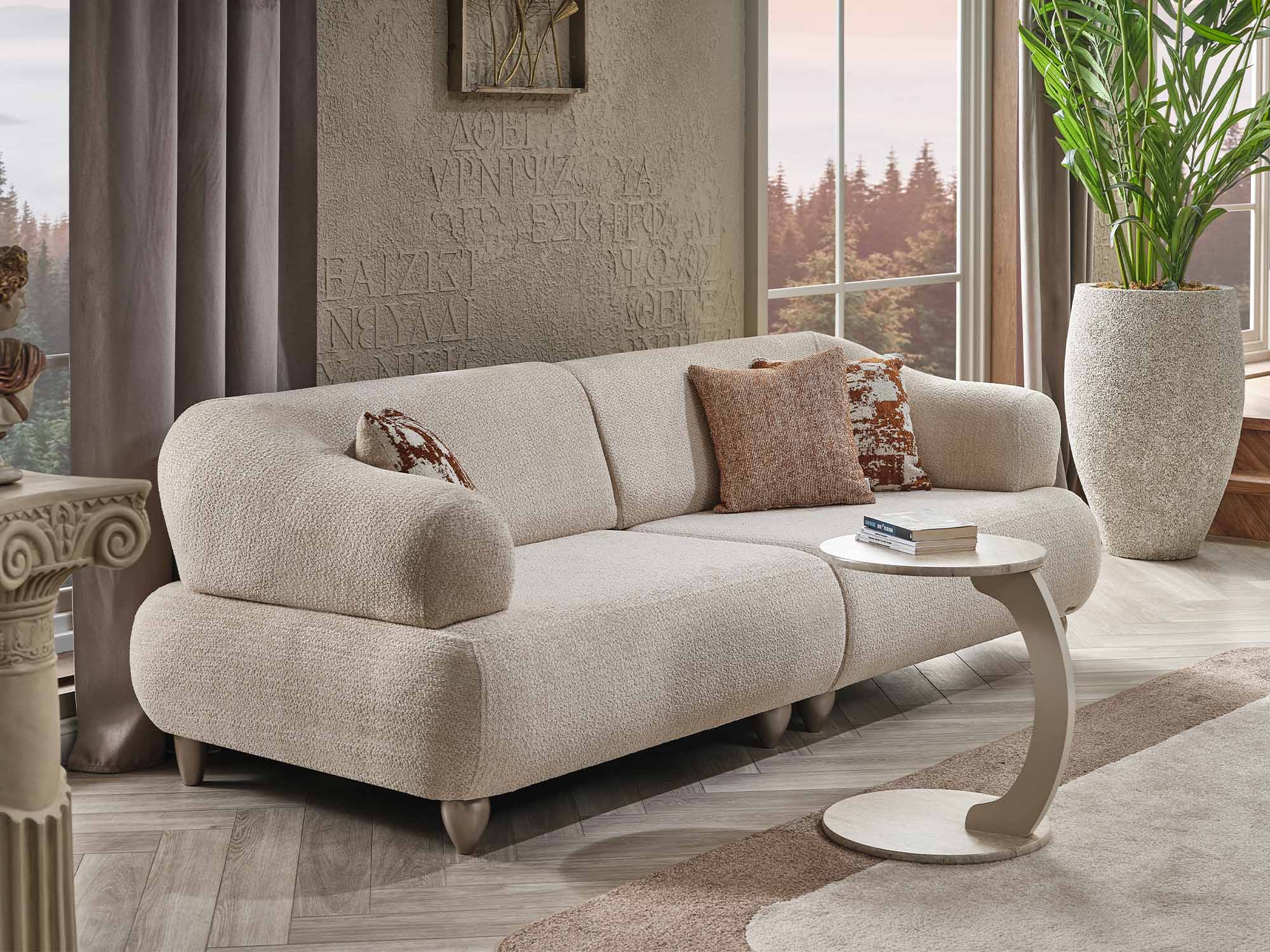 Bern Convertible Loveseat Cream