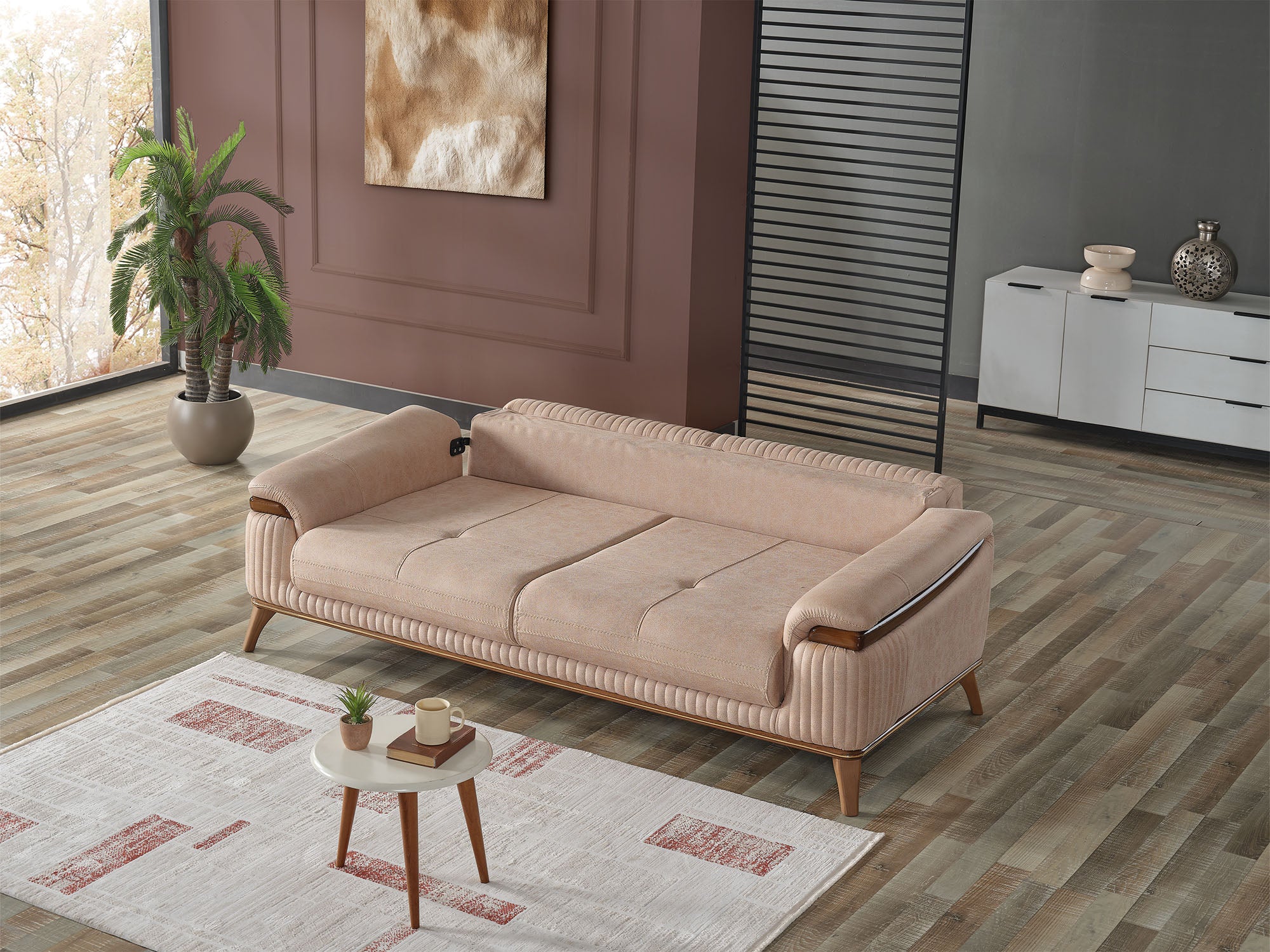 Beta 3-pieces (Sofa & Loveseat & Chair) Livingroom Set Beige