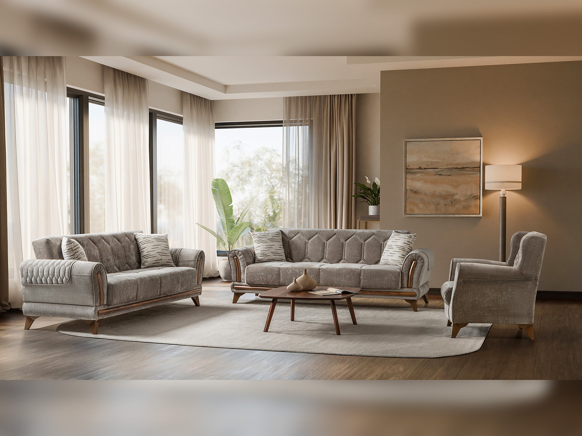 Bodrum 3-pieces (Sofa & Loveseat & Chair) Livingroom Set