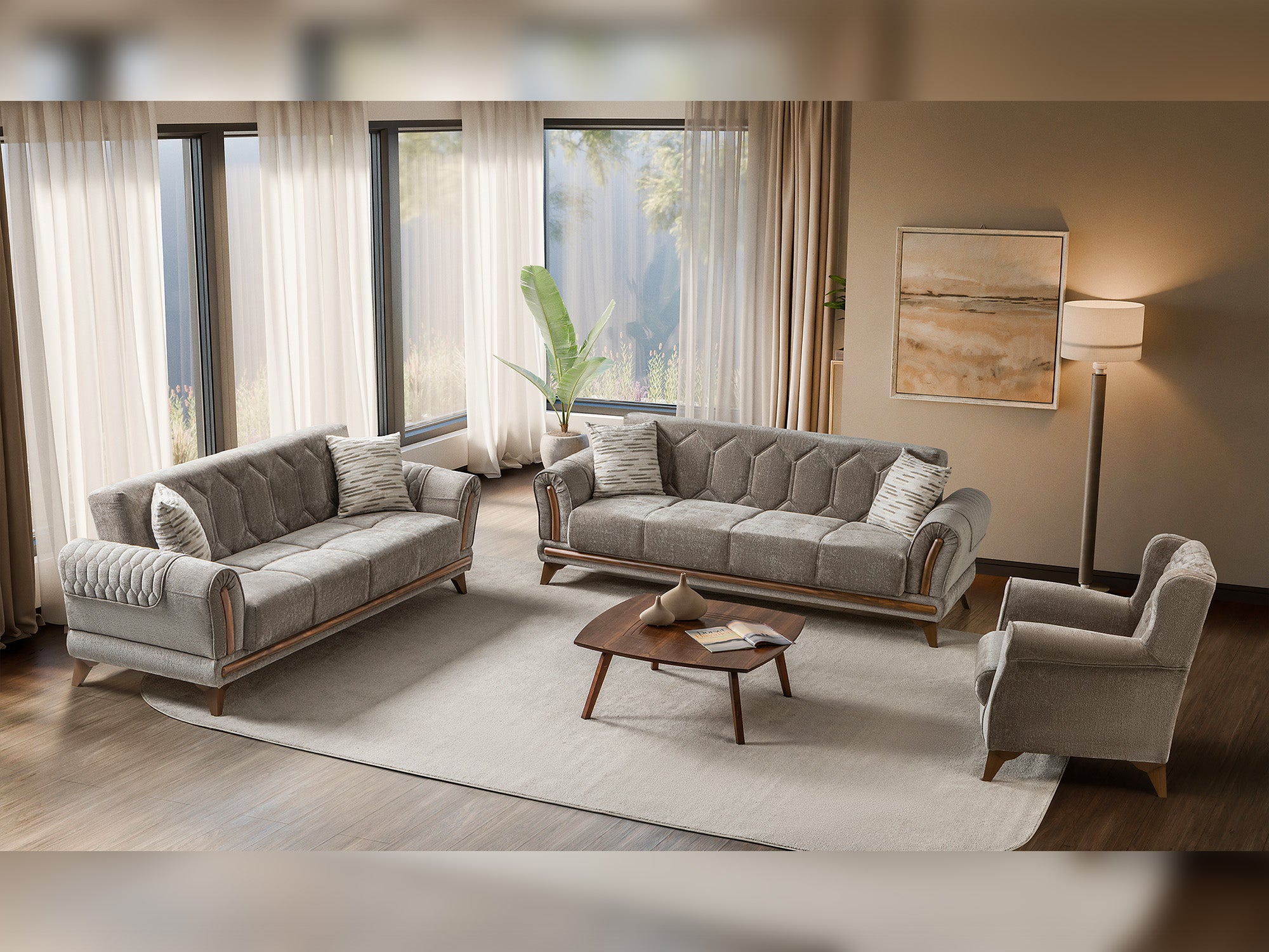 Bodrum 3-pieces (Sofa & Loveseat & Chair) Livingroom Set