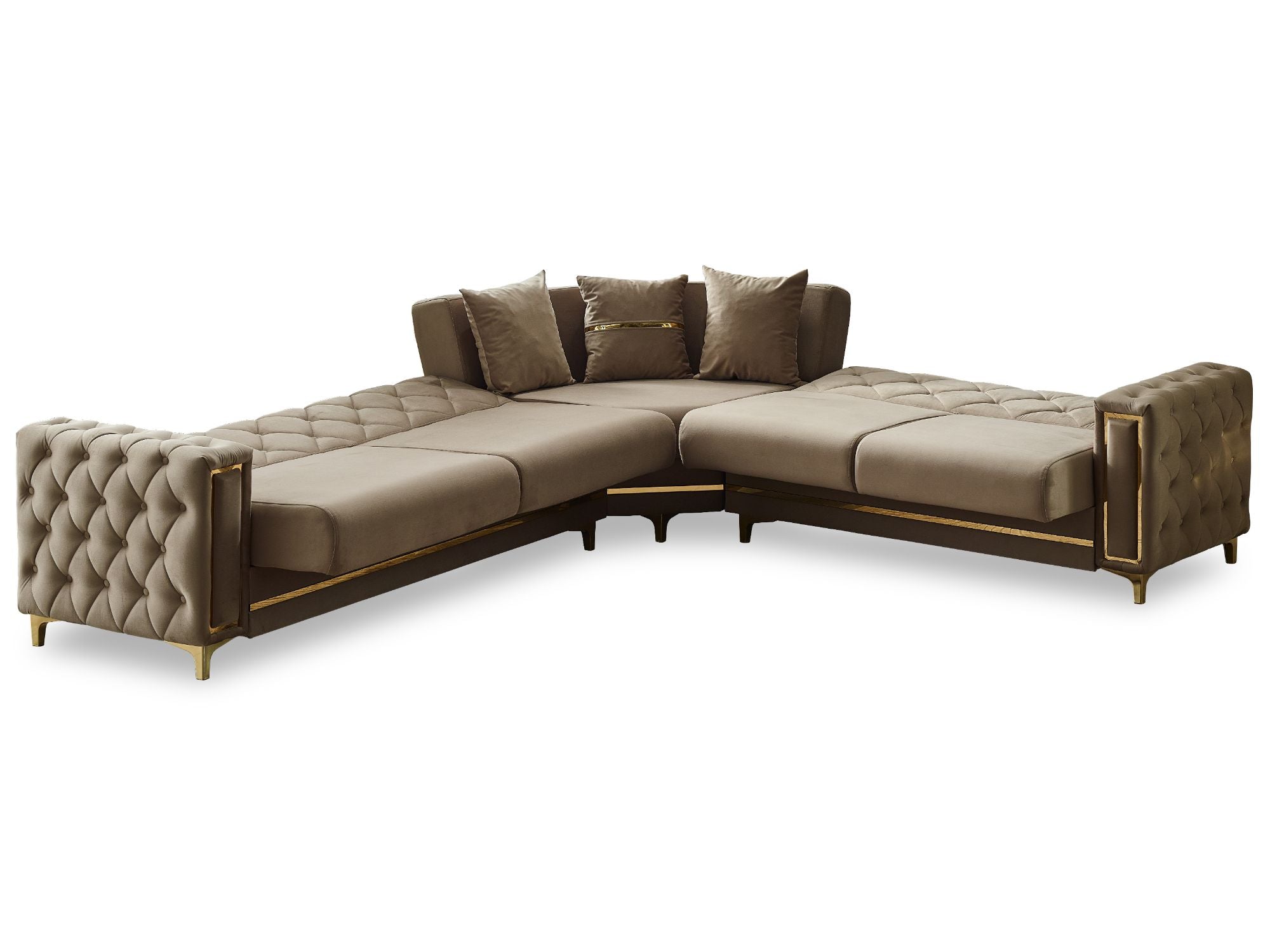Bolivya Convertible Sectional Sofa Beige