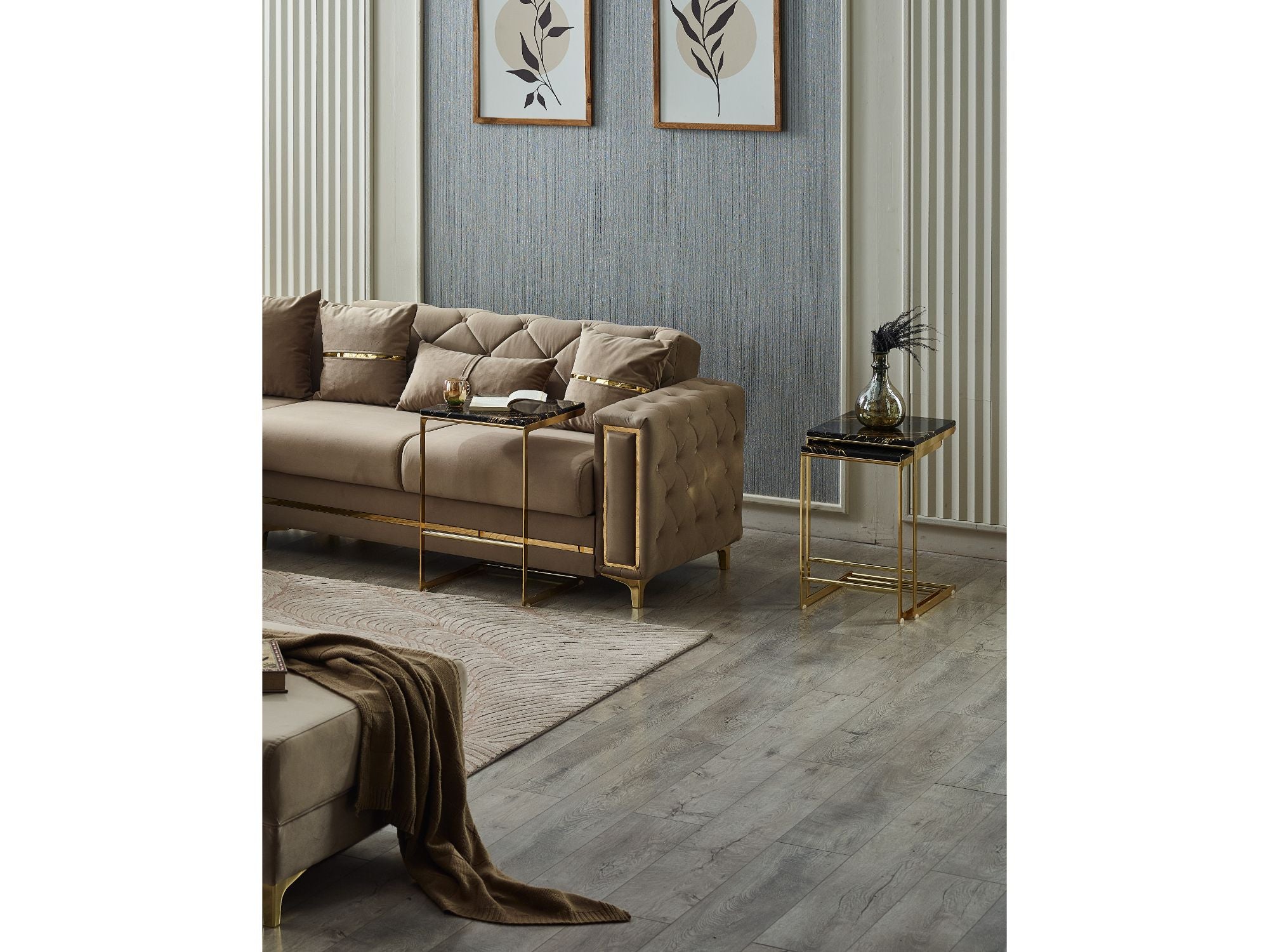 Bolivya Convertible Sectional Sofa Beige