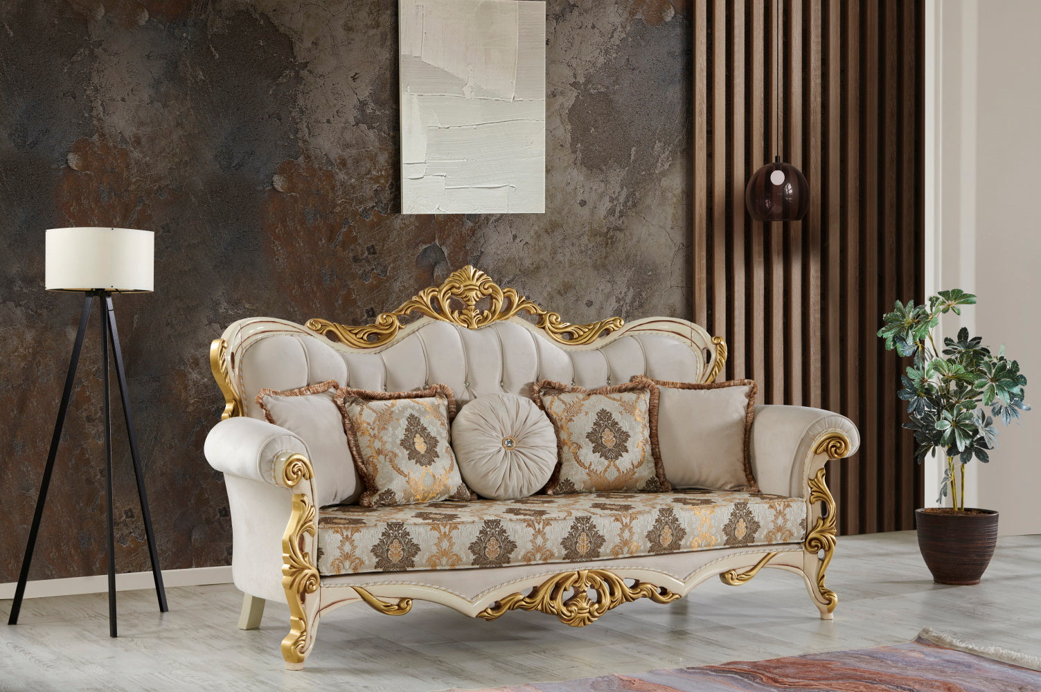 Buse 4-pieces (2 Sofa & 2 Chair) Livingroom Set Cream
