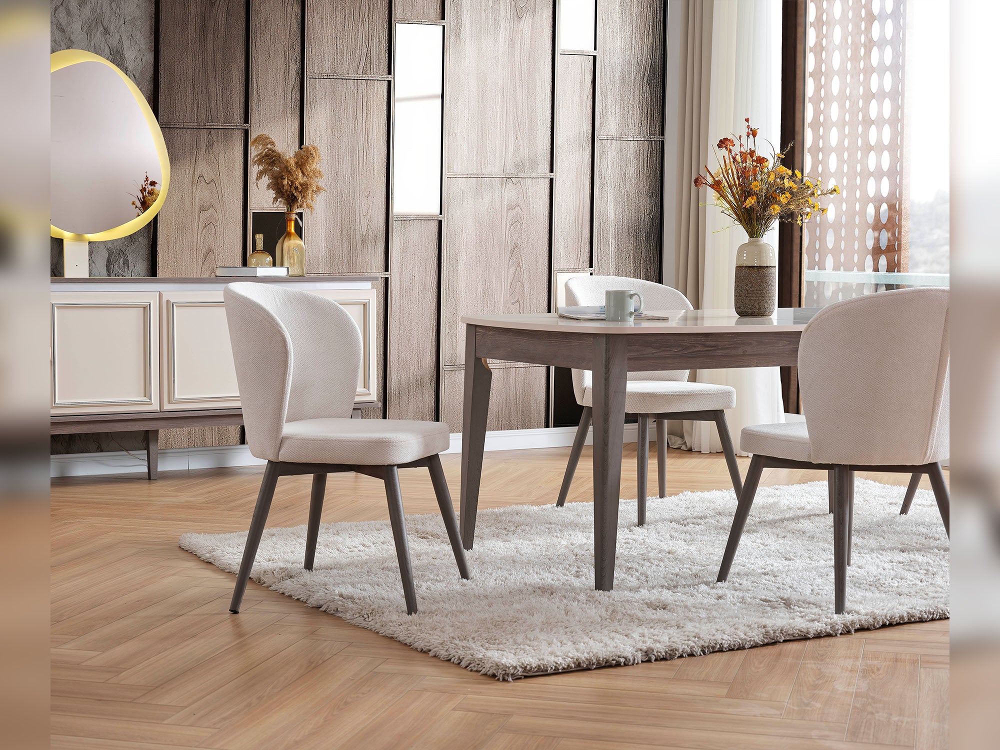 Carmen Diningroom (Consol With Mirror & Dining Table & 6 Dining Chair)