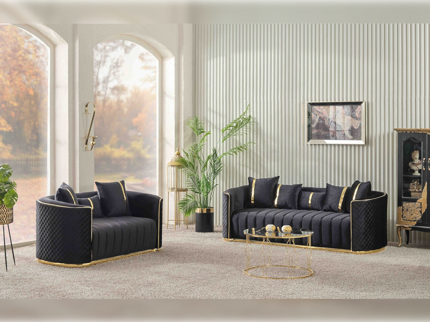 Ceko Stationary Loveseat Cream