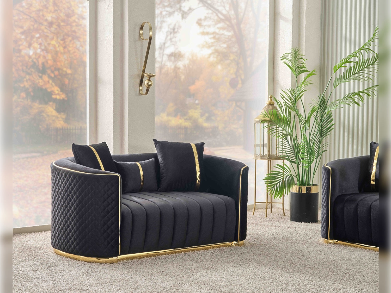 Ceko Stationary Loveseat Cream