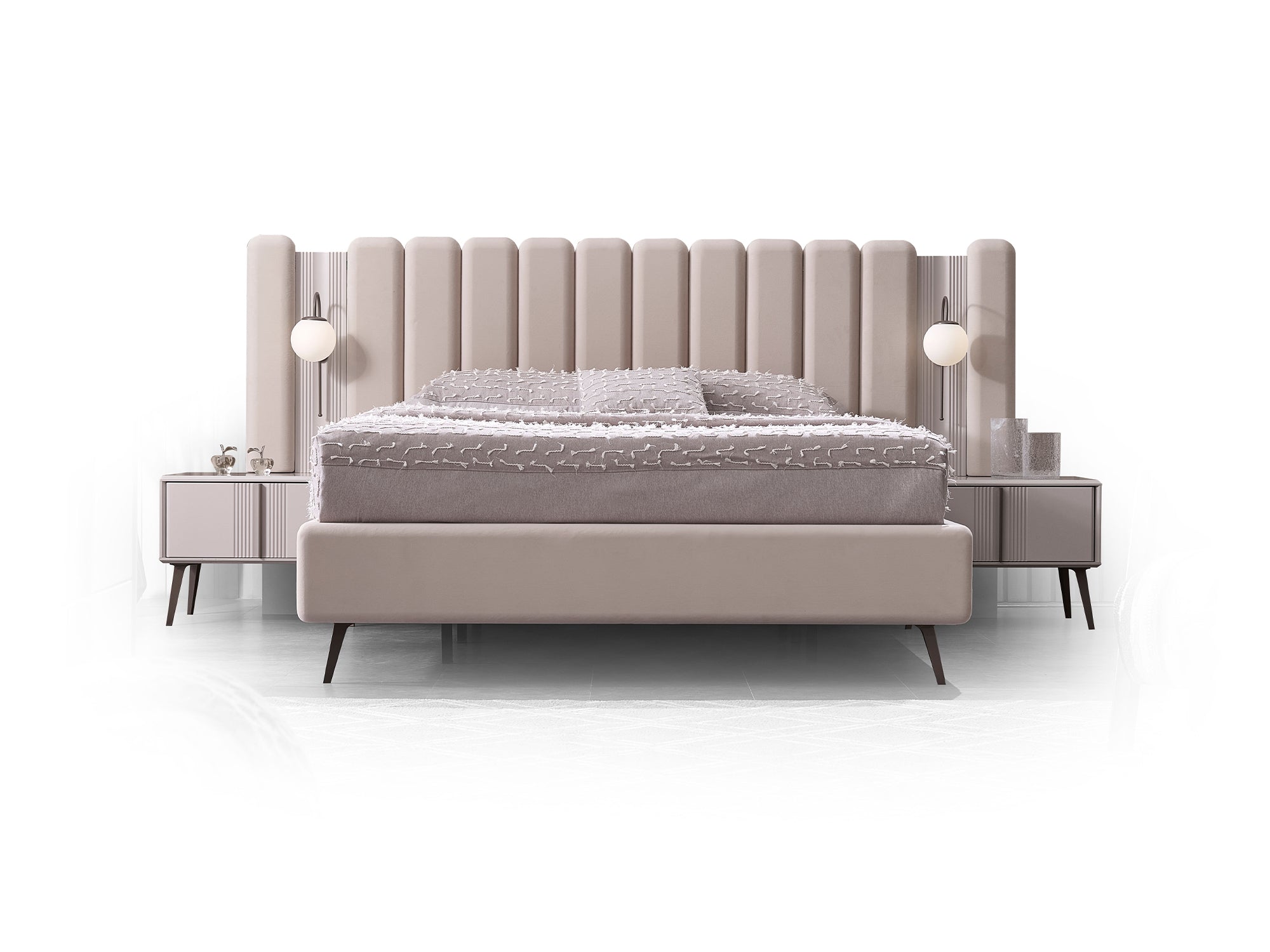 Cenova Bedroom (Queen Frame With Headboard & Dresser With Mirror & 2 Nightstand)