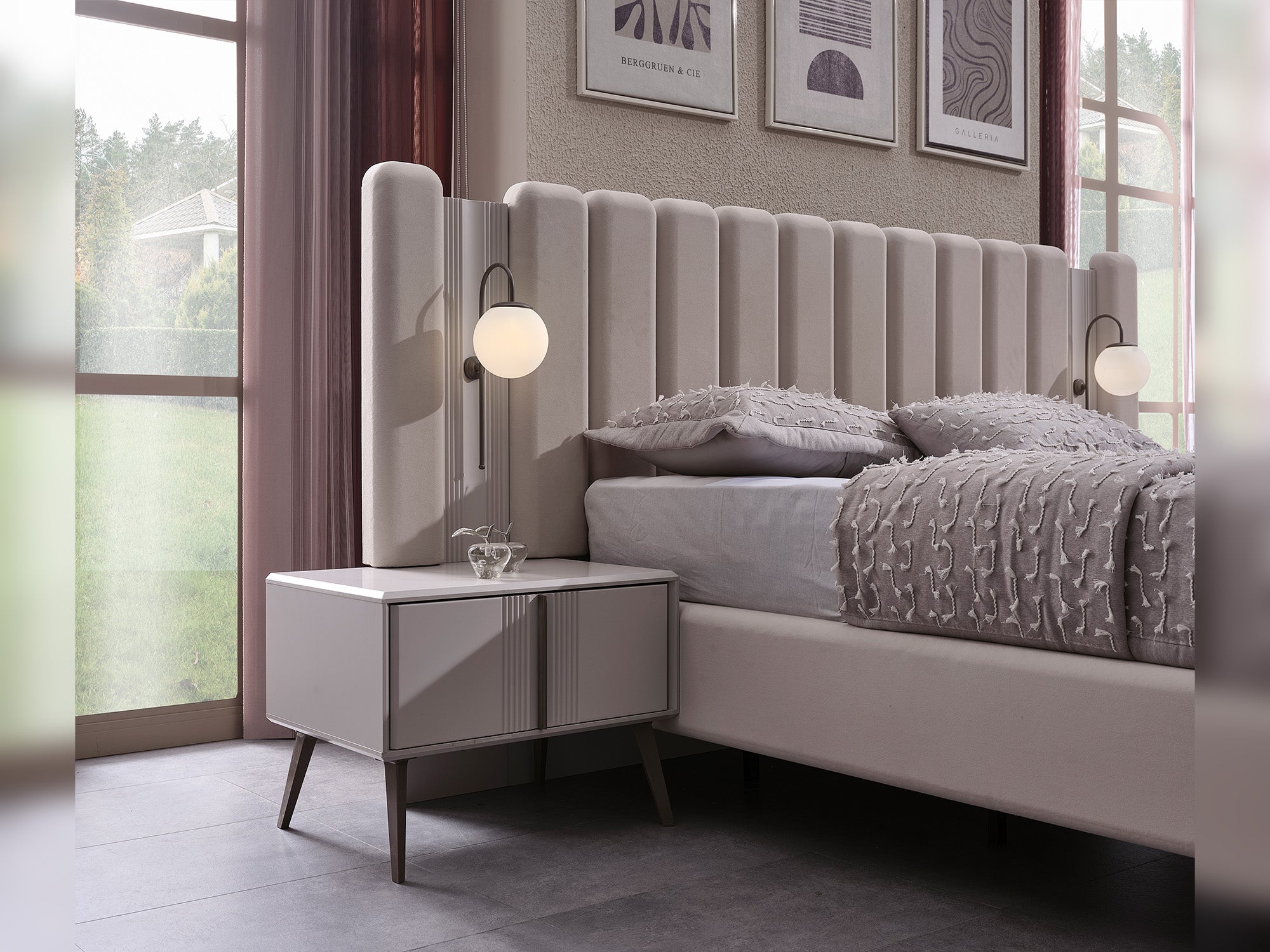 Cenova Bedroom (Queen Frame With Headboard & Dresser With Mirror & 2 Nightstand)