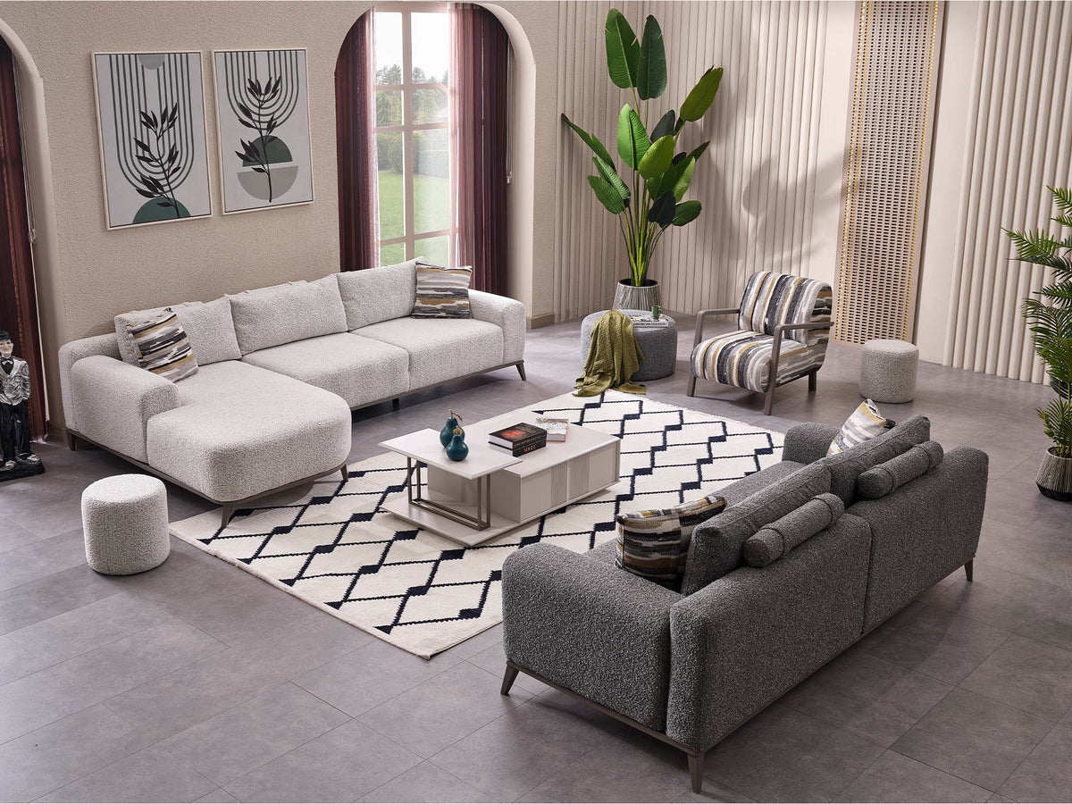 Cenova 3-pieces (Sofa & L Corner & Chair) Livingroom