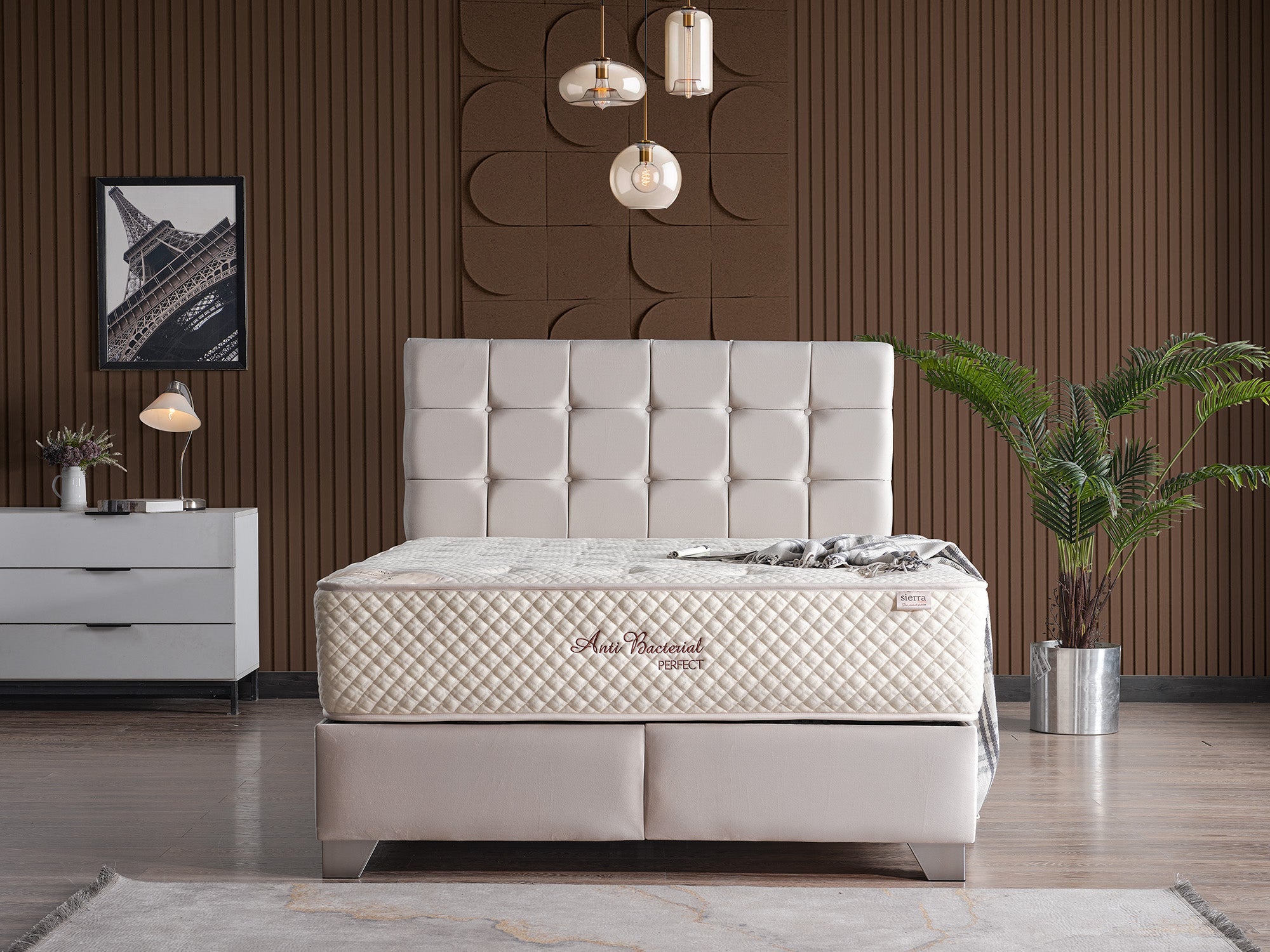 Cenova Storage Bed With Headboard Cream