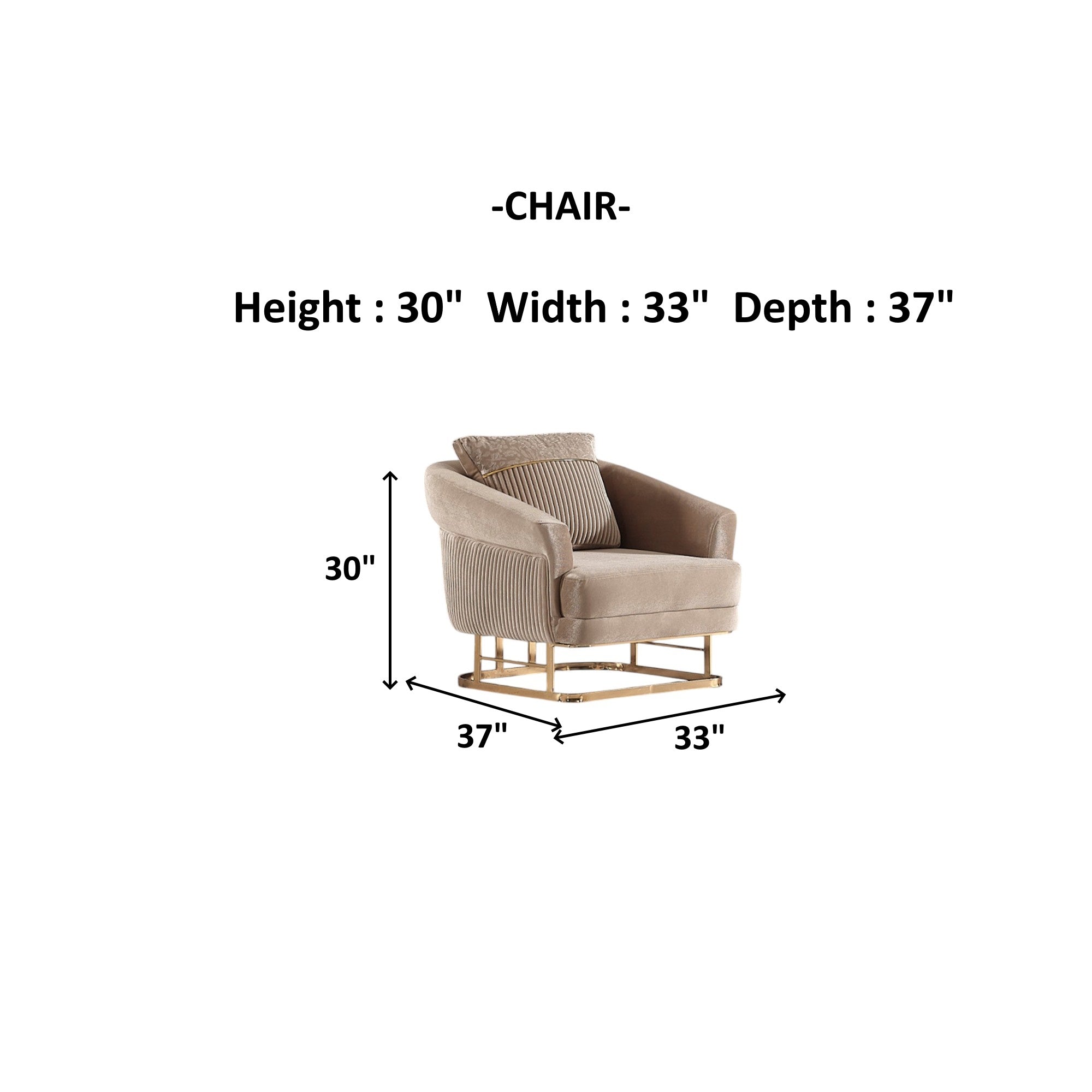 Rixos 3-pieces (Sofa & Loveseat & Chair) Livingroom Set Beige