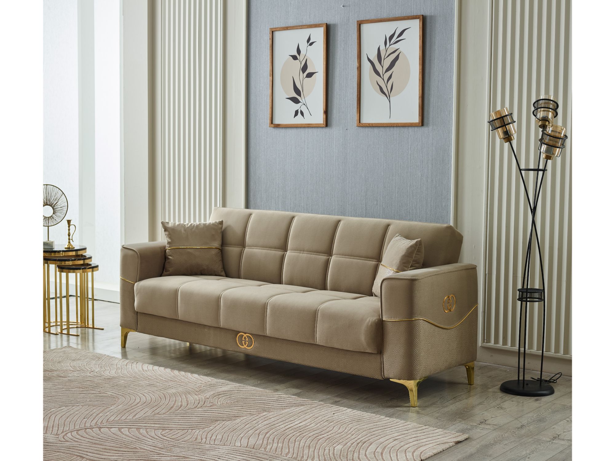 Clara 3-pieces (Sofa & Loveseat & Chair) Livingroom Set Beige
