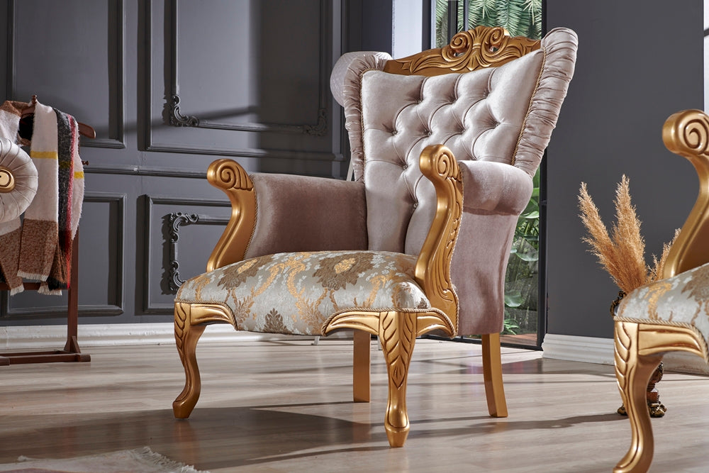 Sultan 4-pieces (2 Sofa & 2 Chair) Livingroom Set Cream