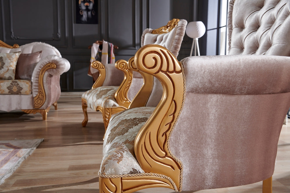 Sultan 4-pieces (2 Sofa & 2 Chair) Livingroom Set Cream