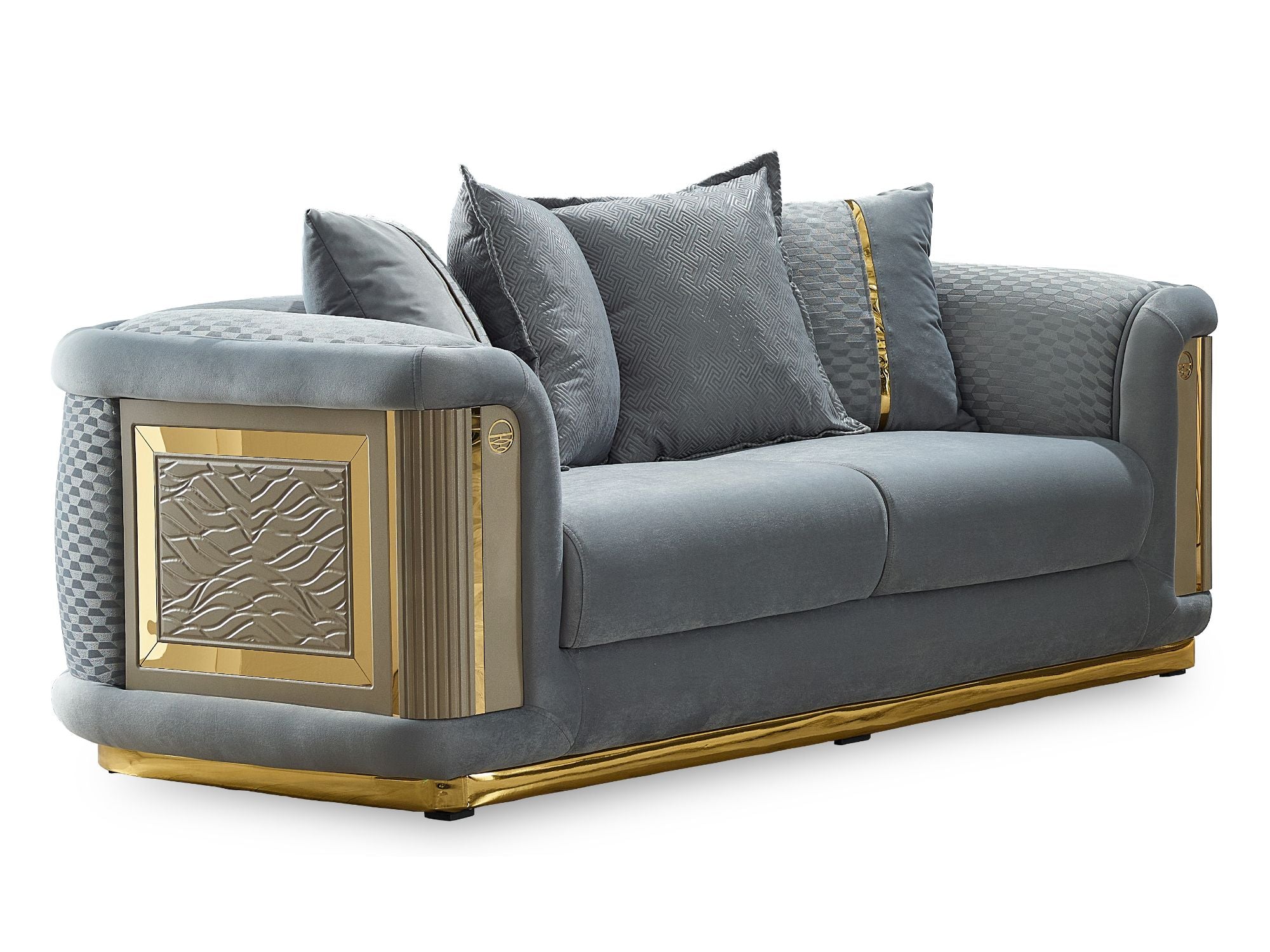 Elegance 3-pieces (Sofa & Loveseat & Chair) Livingroom Set Light Grey