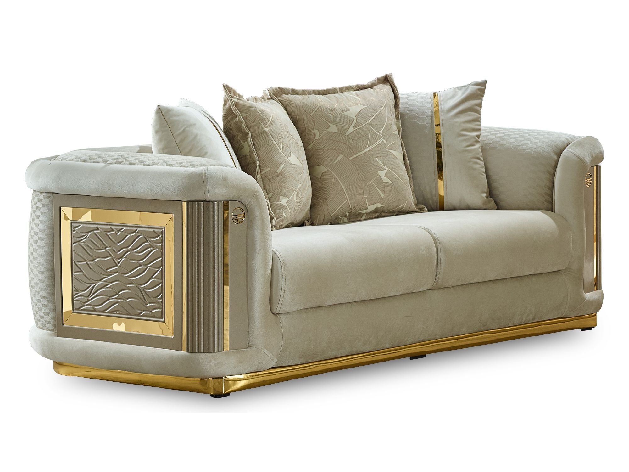 Elegance 3-pieces (Sofa & Loveseat & Chair) Livingroom Set Cream