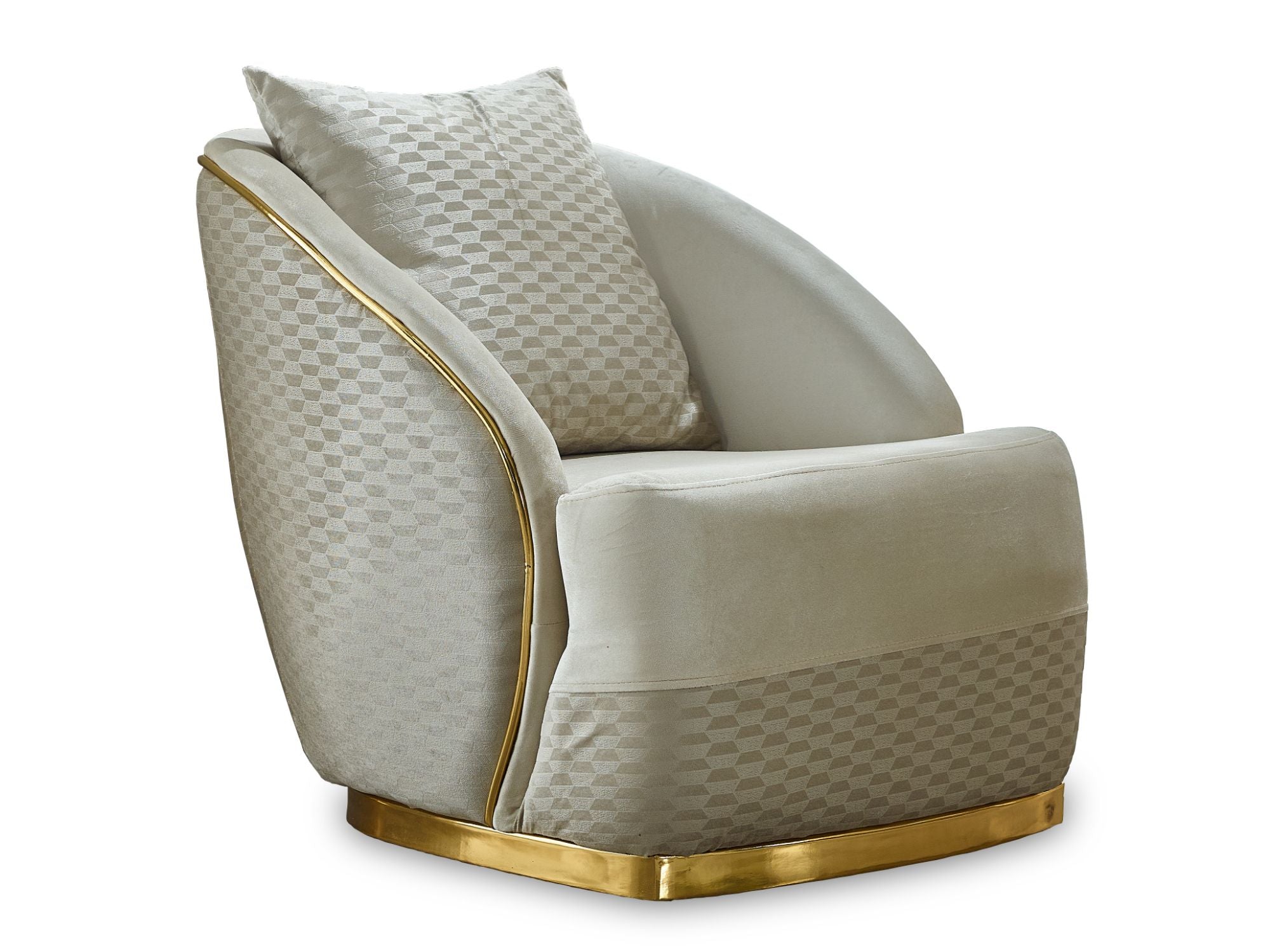 Elegance 3-pieces (Sofa & Loveseat & Chair) Livingroom Set Cream