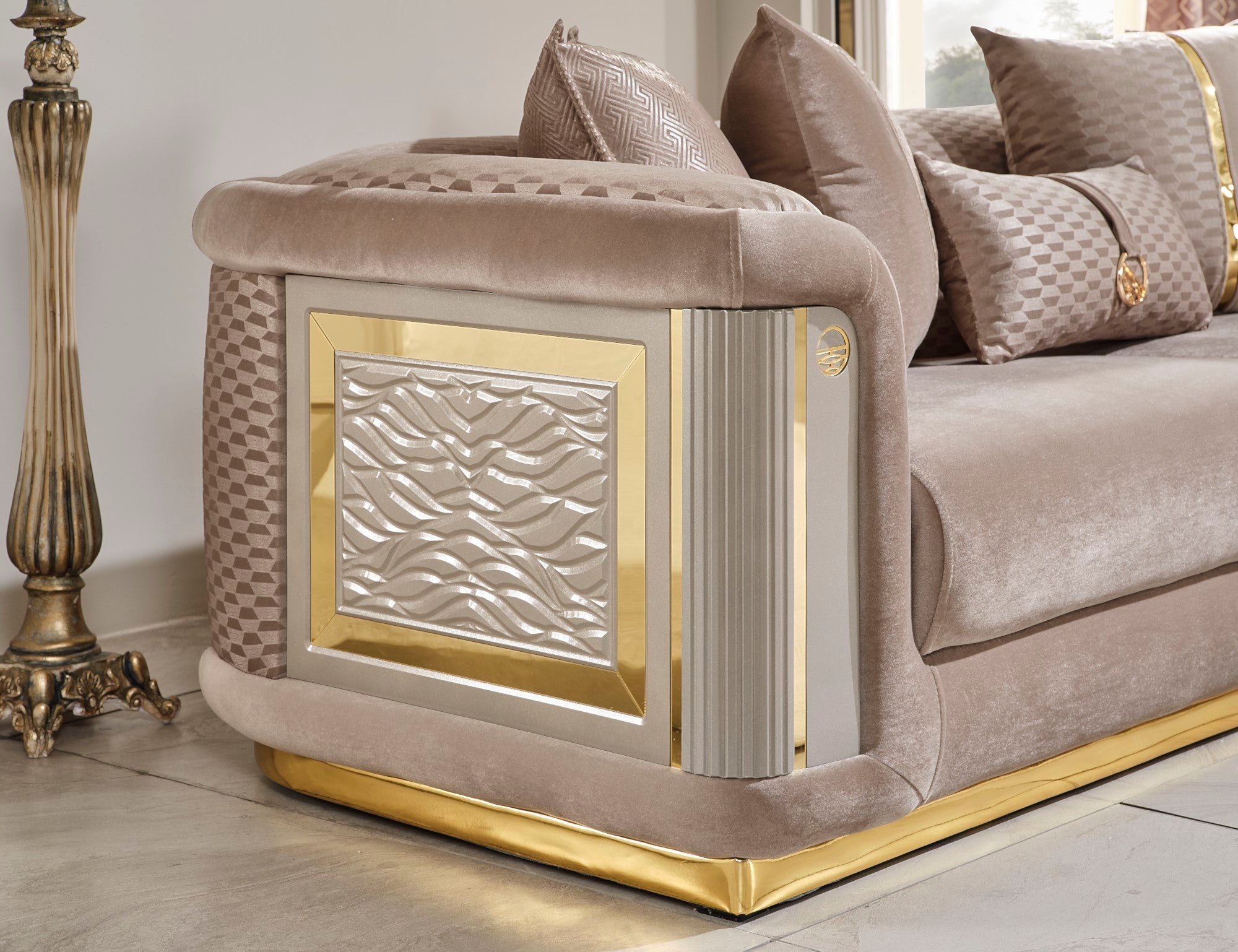 Elegance 3-pieces (Sofa & Loveseat & Chair) Livingroom Set Beige