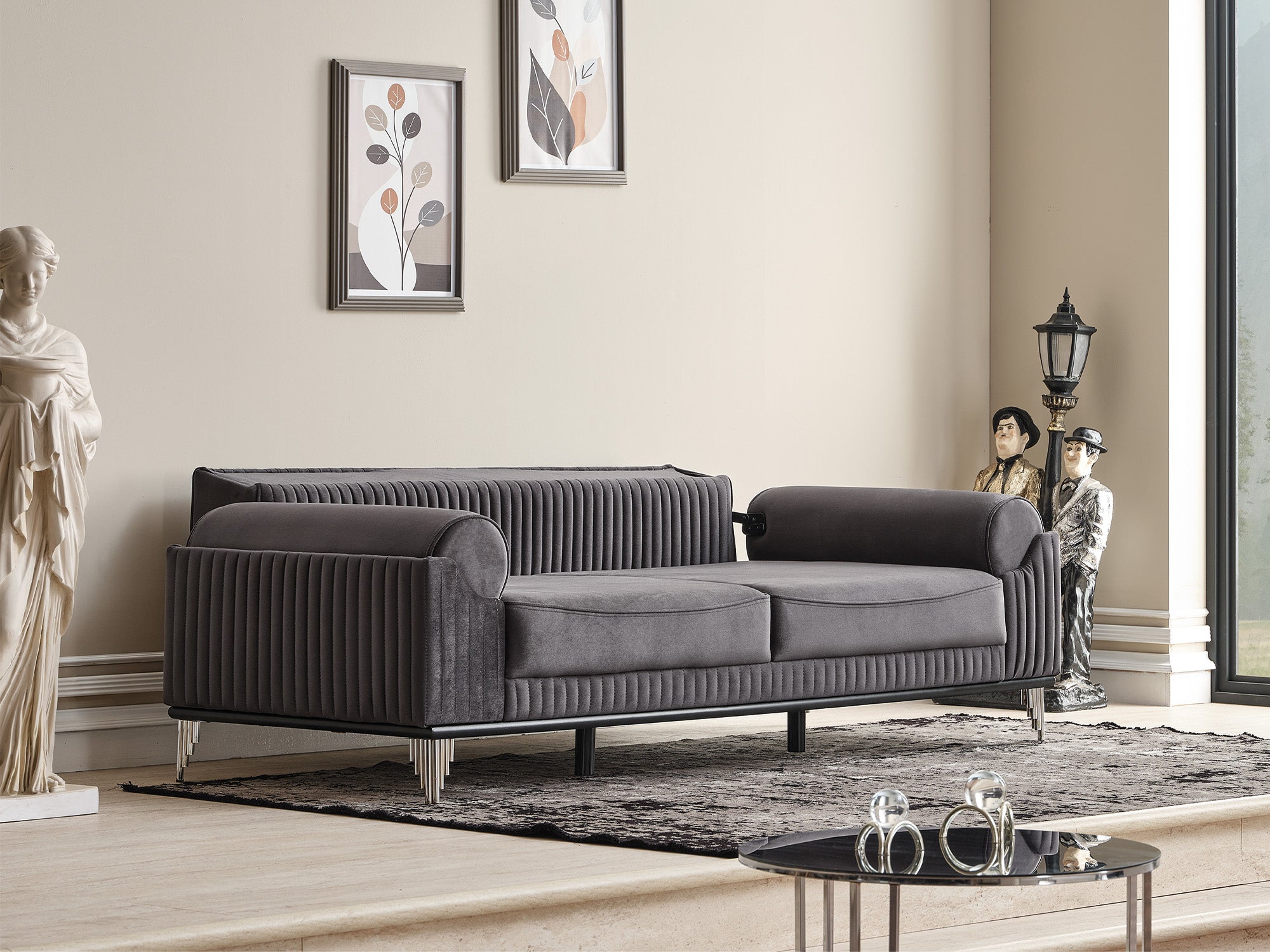 Everest 3-pieces (Sofa & Loveseat & Chair) Livingroom Set Grey