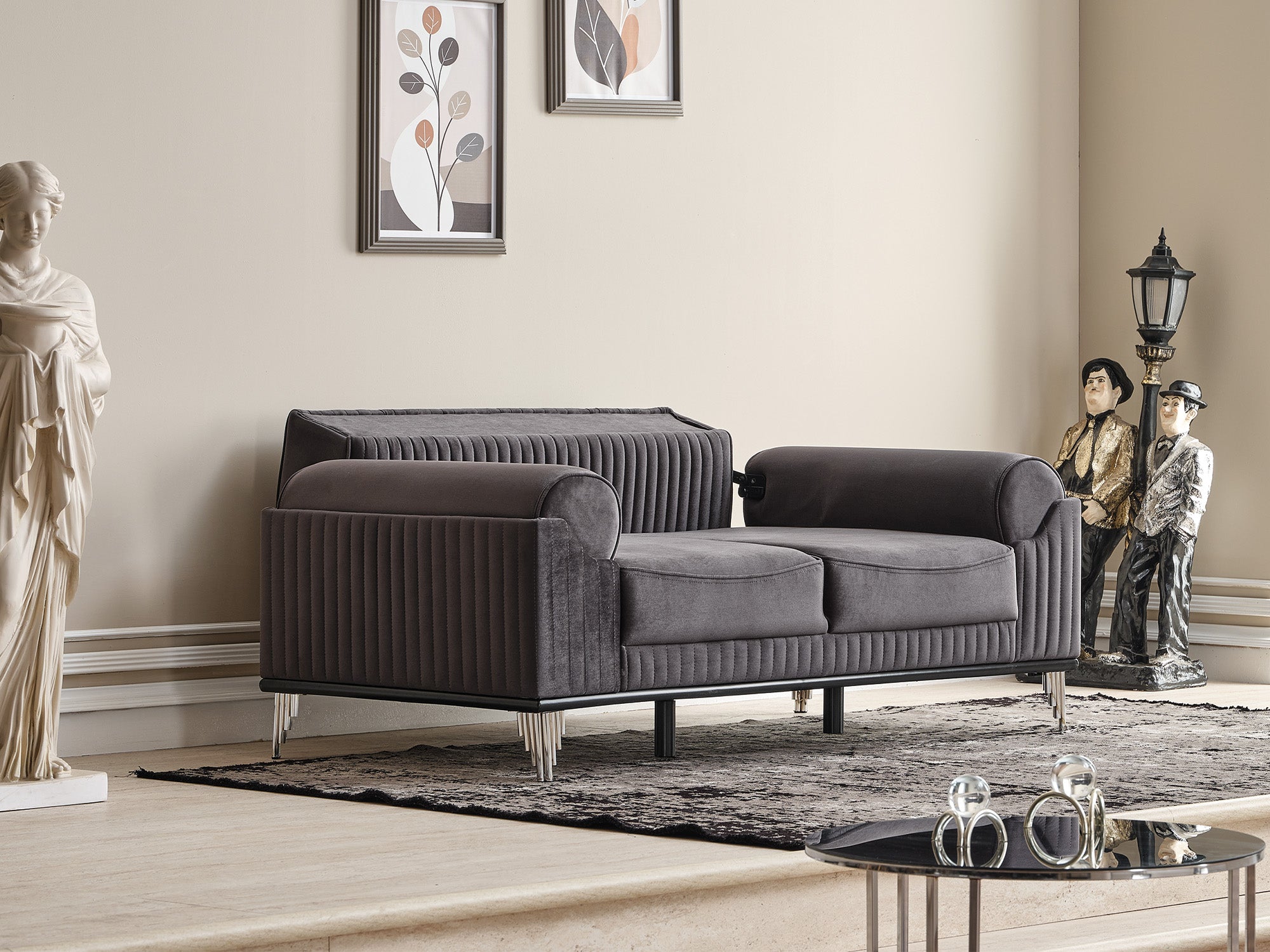 Everest 3-pieces (Sofa & Loveseat & Chair) Livingroom Set Grey