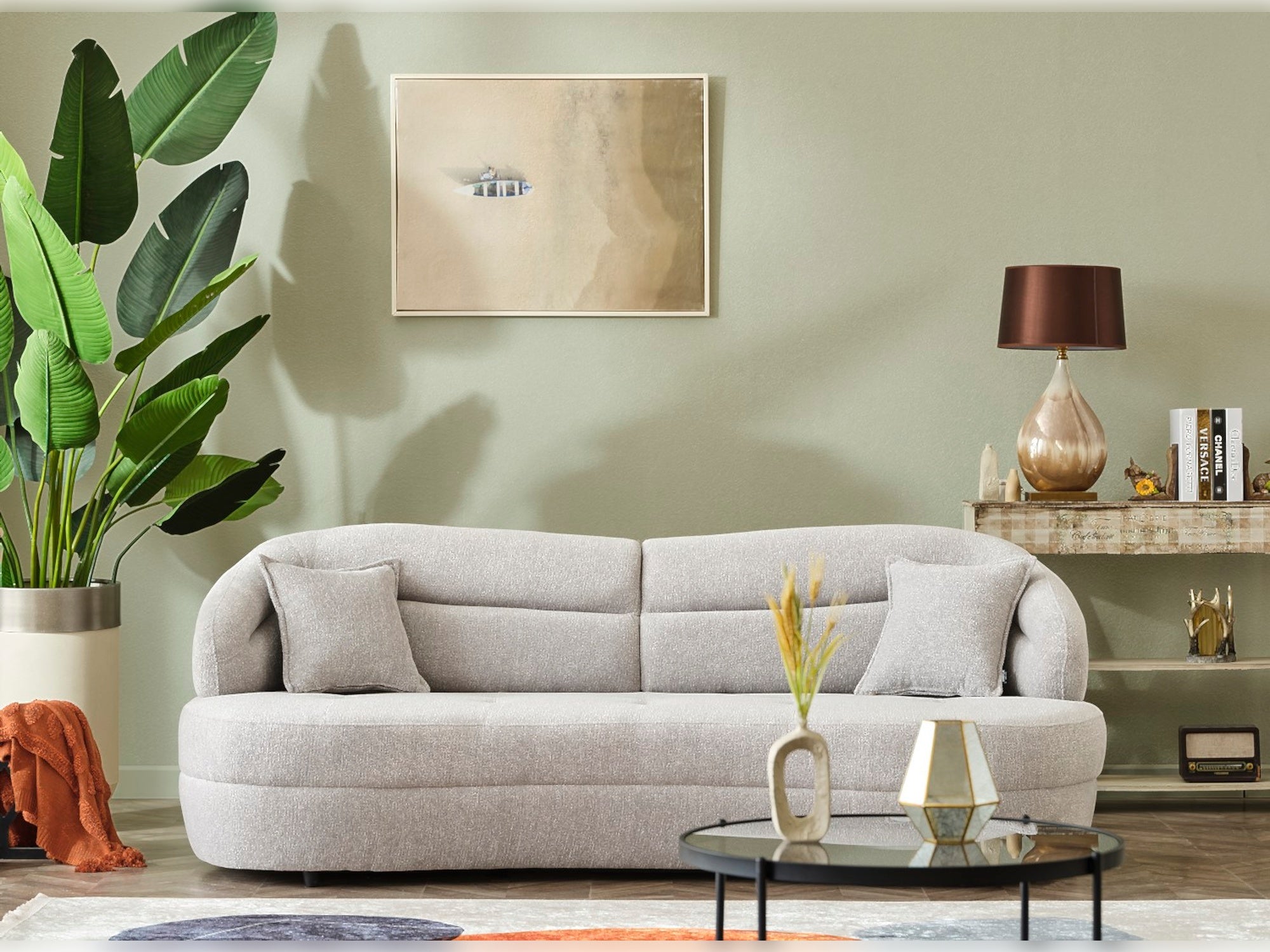 Gloria 4-pieces (2 Sofa & 2 Chair) Livingroom Set Cream