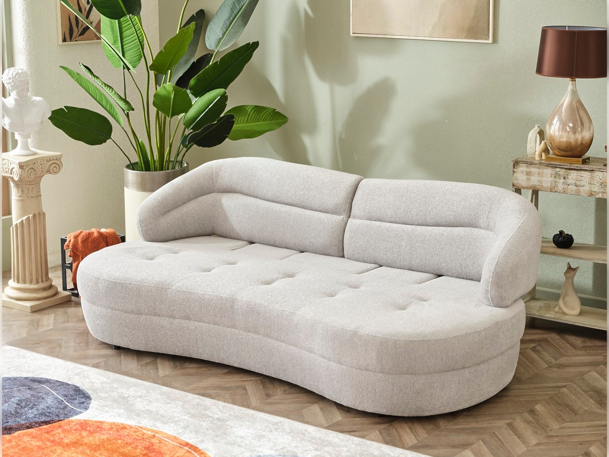 Gloria 4-pieces (2 Sofa & 2 Chair) Livingroom Set Cream