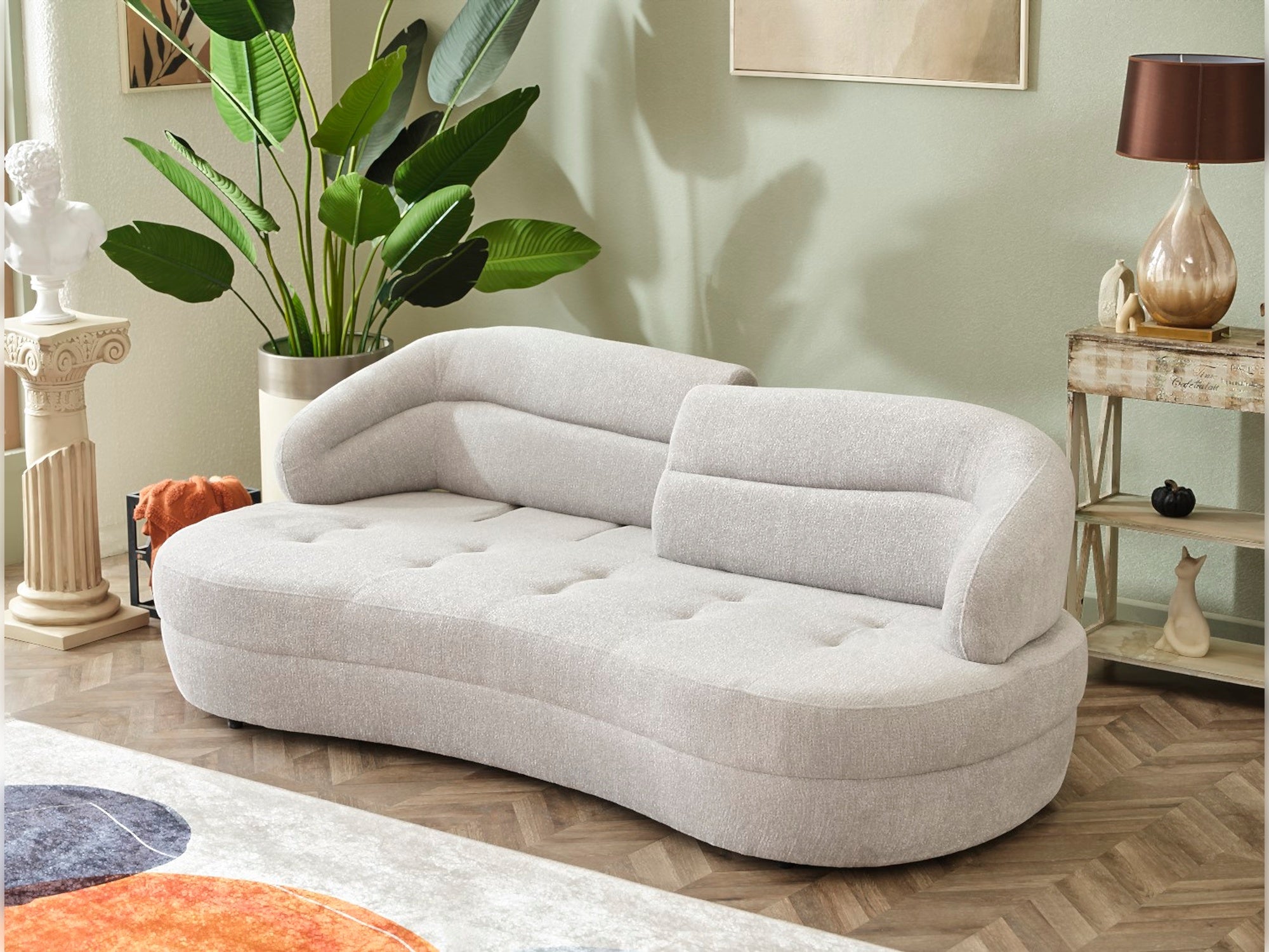 Gloria Convertible Sofa Cream