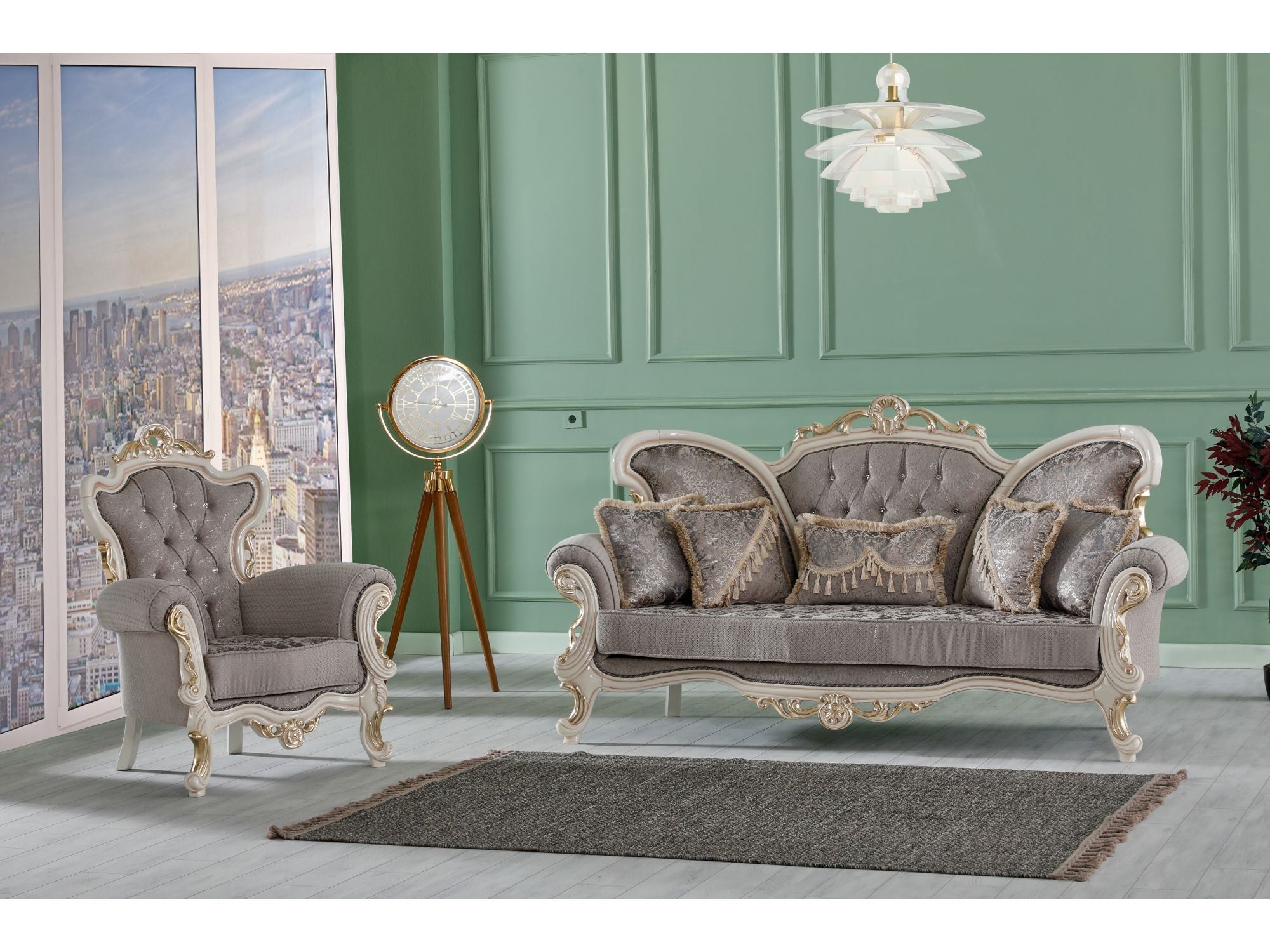 Kelebek 4-pieces (2 Sofa & 2 Chair) Livingroom Set Vizon