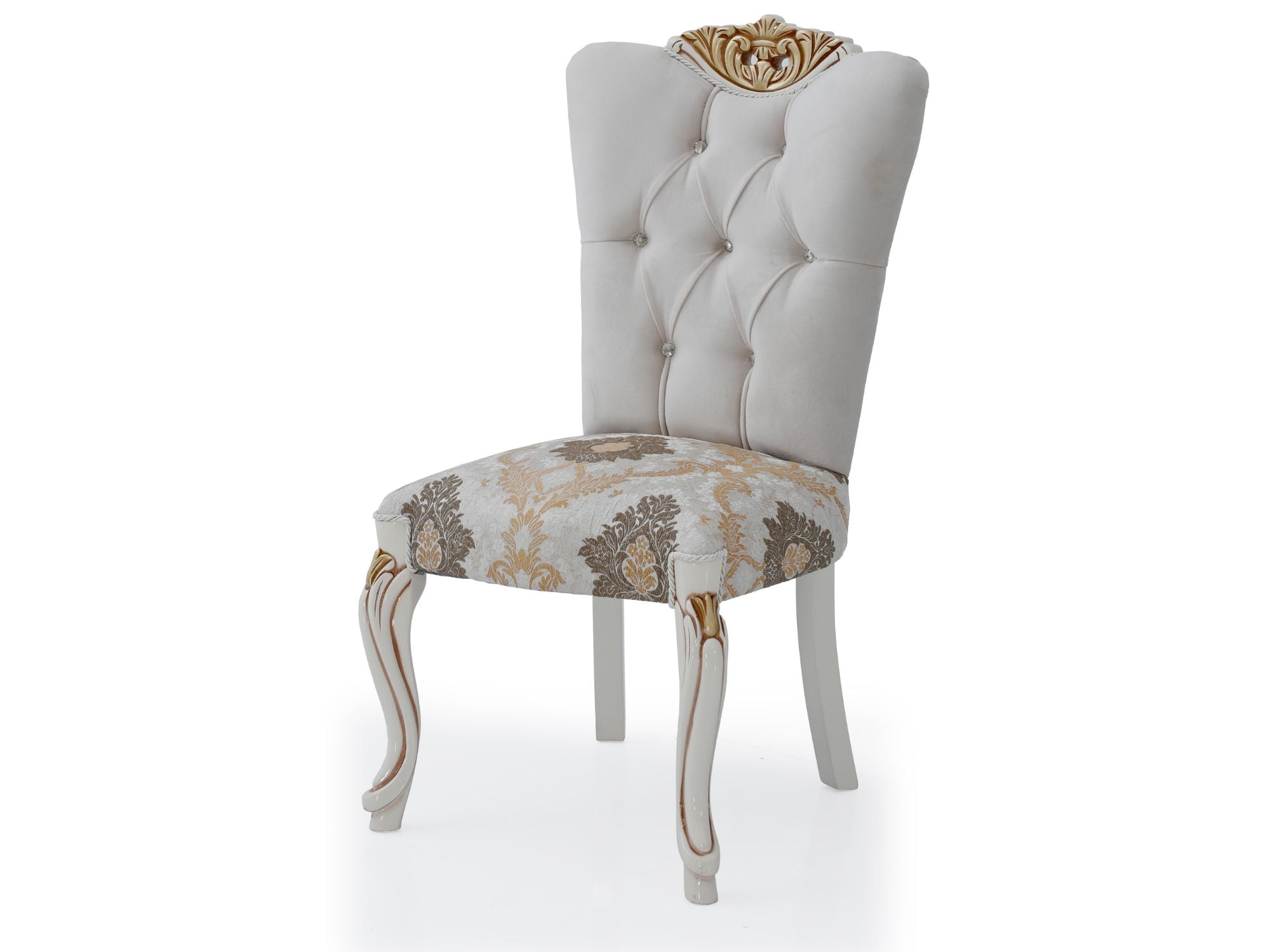 Buse Diningroom (Consol With Mirror & Dining Table & 2 Arm Chair & 4 Chair) Cream