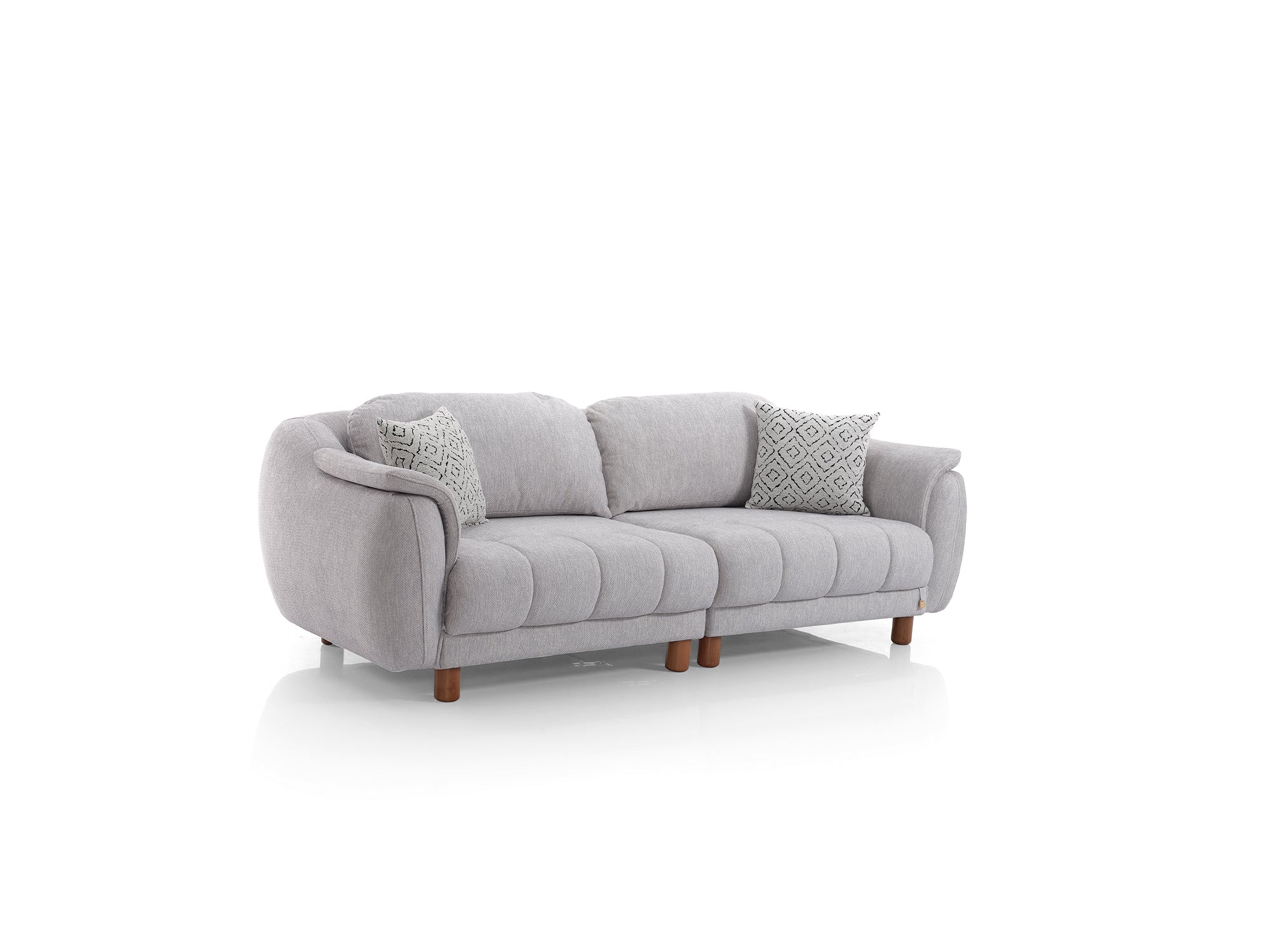 Happy 4-pieces (2 Sofa & 2 Chair) Livingroom Set Grey