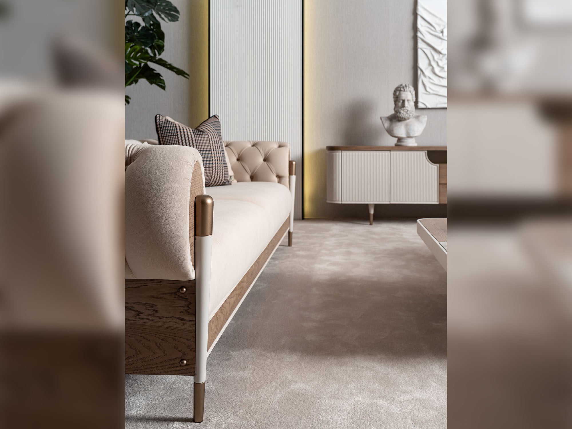 Harmony 4-pieces (1 Four Seater Chester Sofa & 1 Four Seater Sofa & 2 Chair) Livingroom