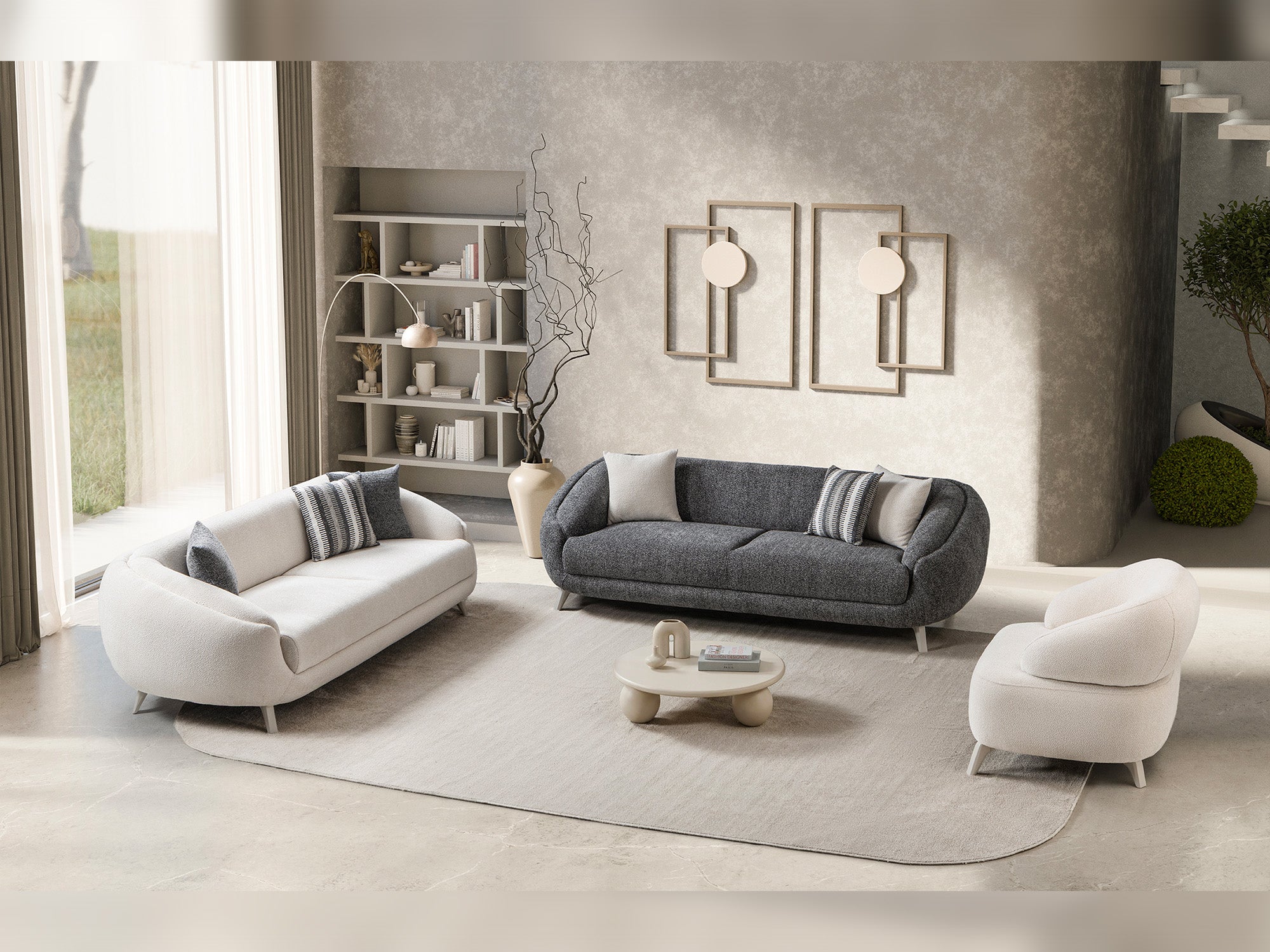 Jesse 3-pieces (Sofa & Loveseat & Chair) Livingroom Set