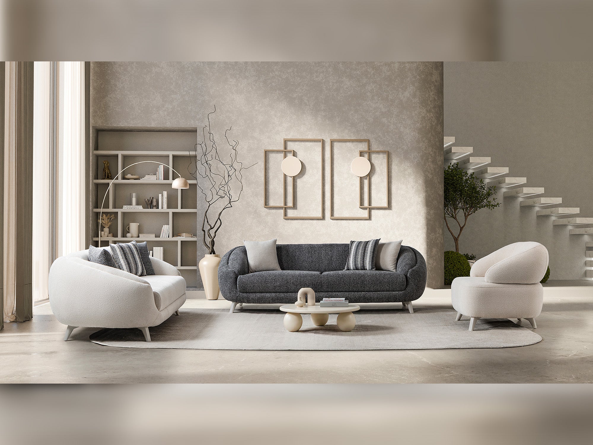 Jesse 3-pieces (Sofa & Loveseat & Chair) Livingroom Set