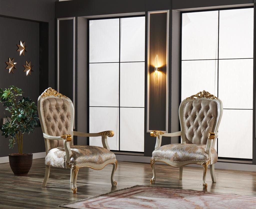 Kardelen 4-pieces (2 Sofa & 2 Chair) Livingroom Set Cream