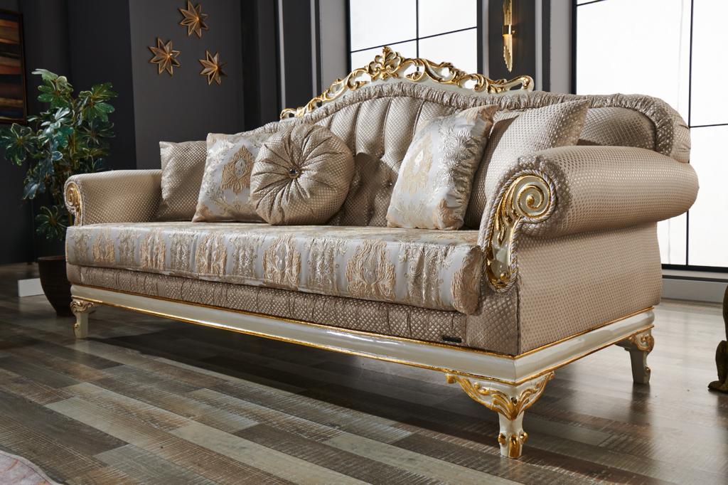 Kardelen 4-pieces (2 Sofa & 2 Chair) Livingroom Set Cream